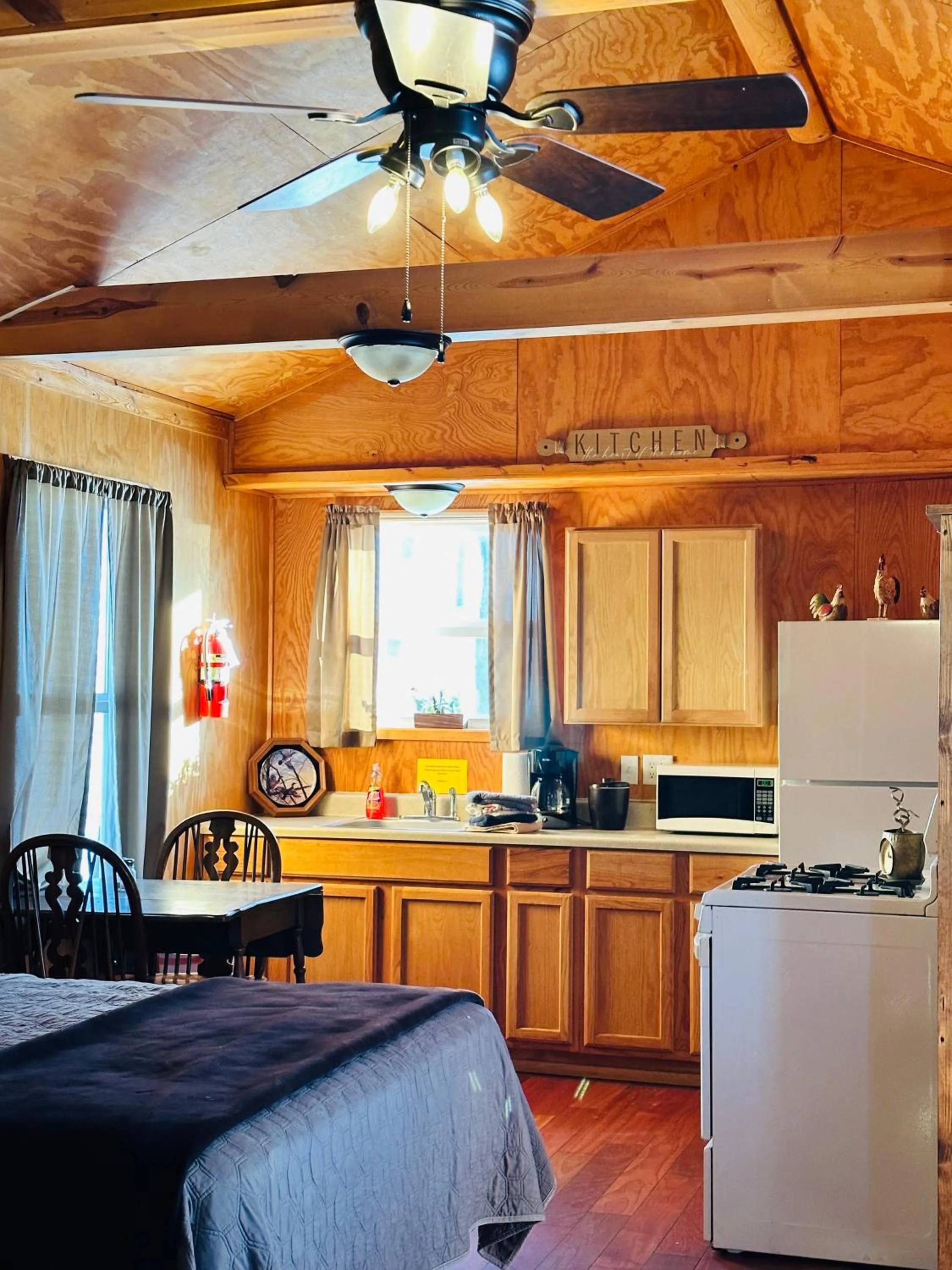 Kitchen or kitchenette in Country Cabins Hotel