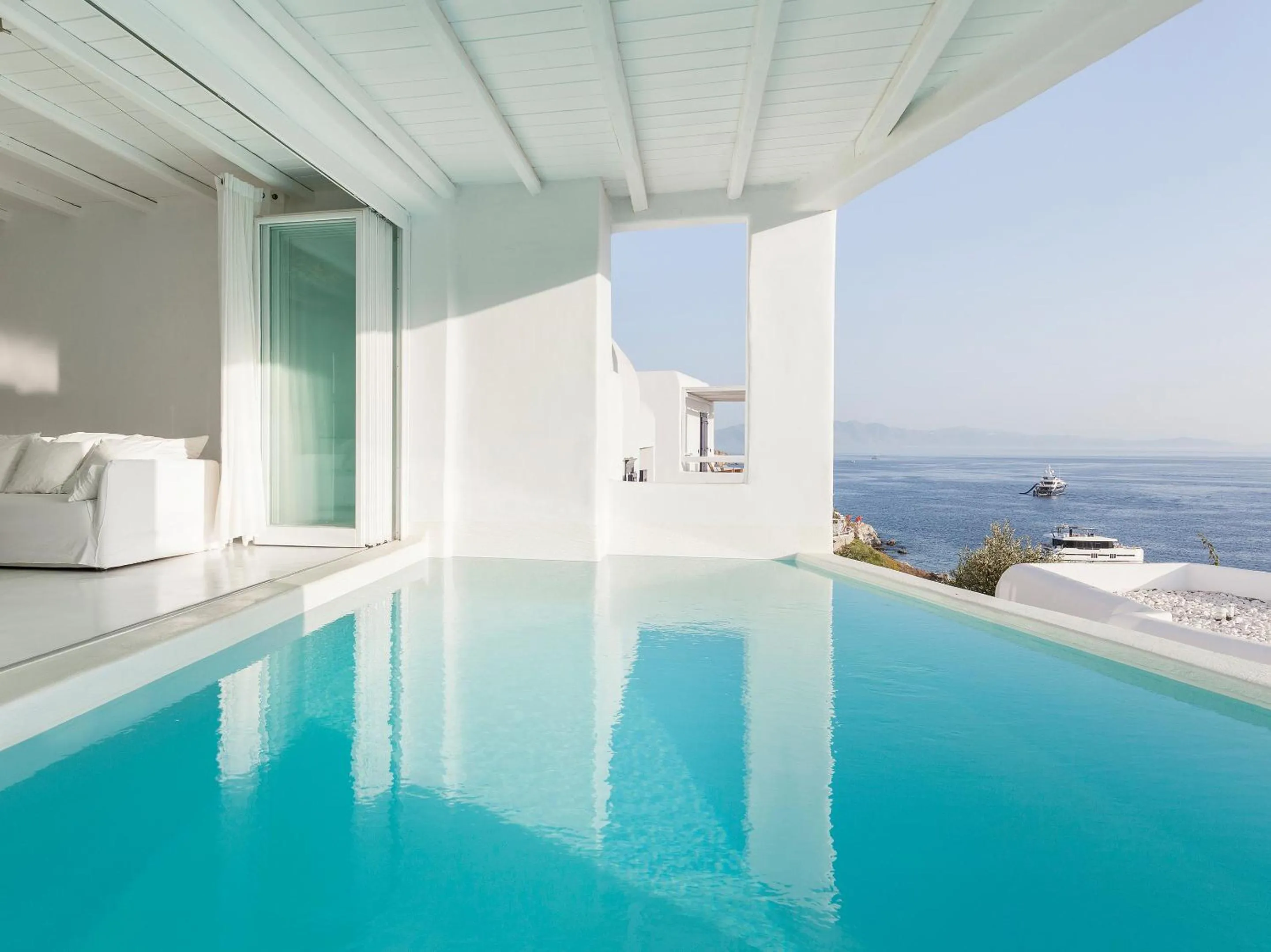 Pool view in Mykonos Blu, A Grecotel Resort to Live