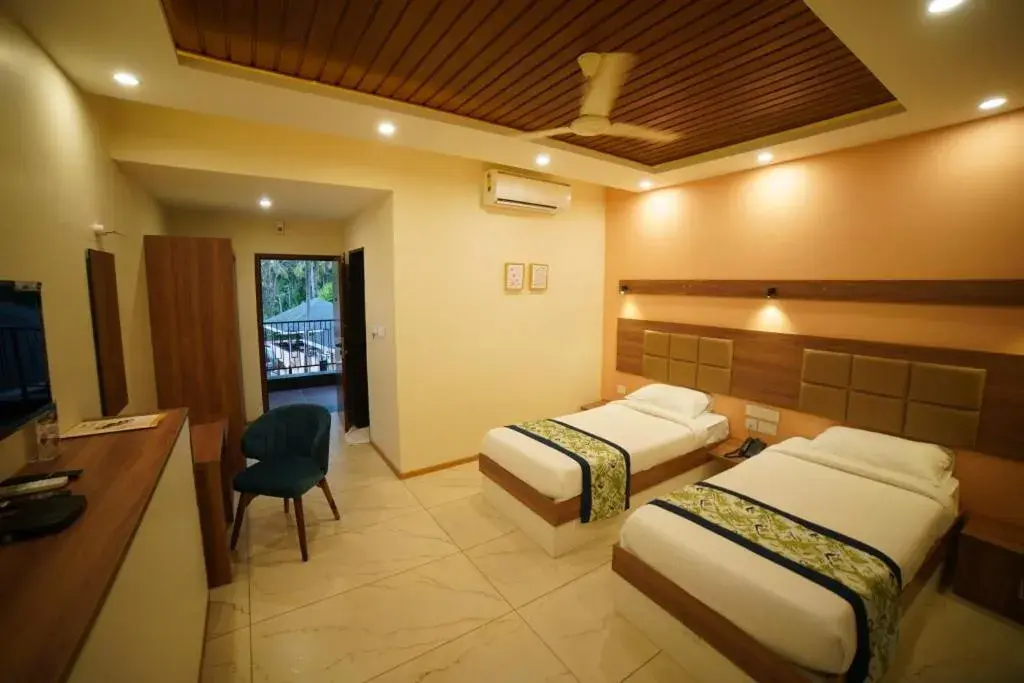 Bed in Aananda Wellness and Resorts Bed in Aananda Wellness and Resorts