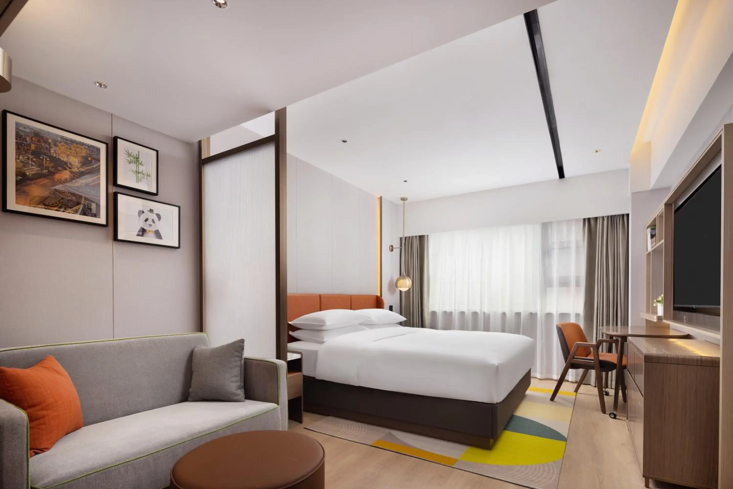 Bed in Home2 Suites by Hilton Chengdu Kuanzhai Alley Bed in Home2 Suites by Hilton Chengdu Kuanzhai Alley
