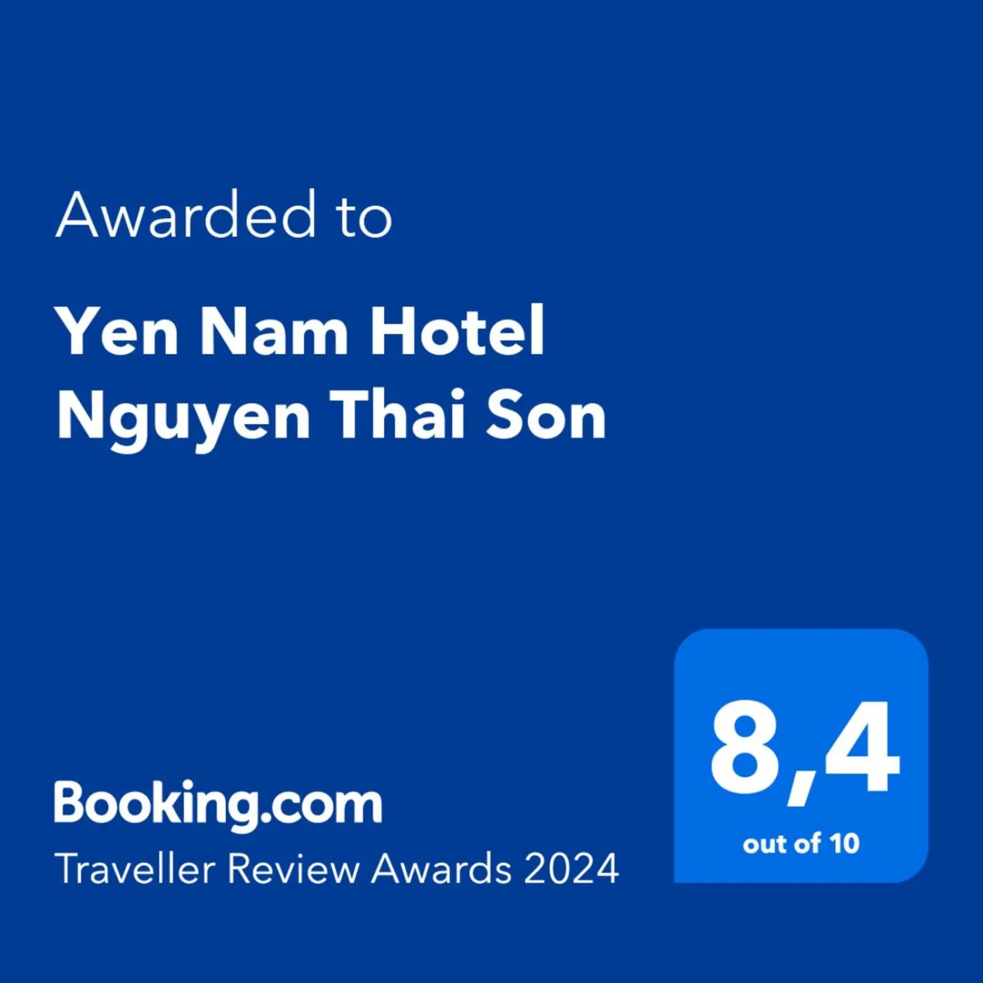 Certificate/Award in Yen Nam Hotel Nguyen Thai Son