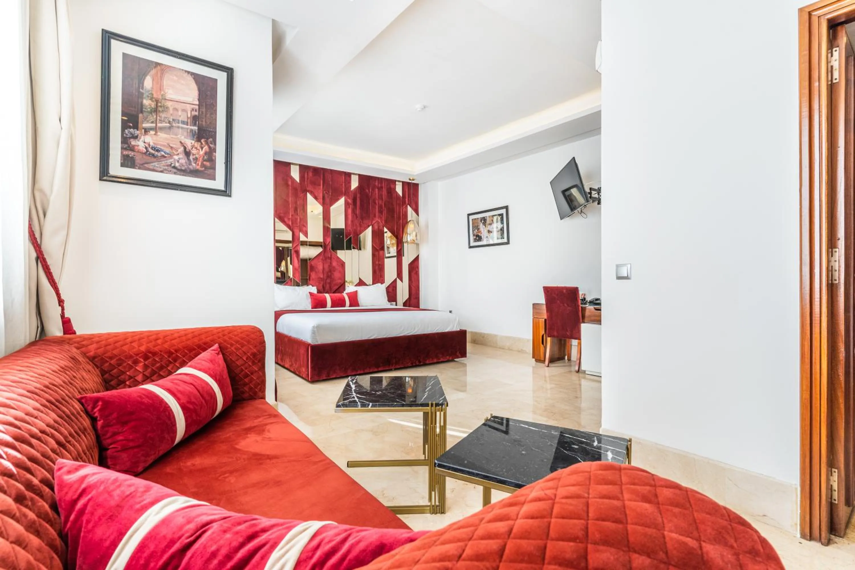 Communal lounge/ TV room, Bed in One Hotel Casablanca