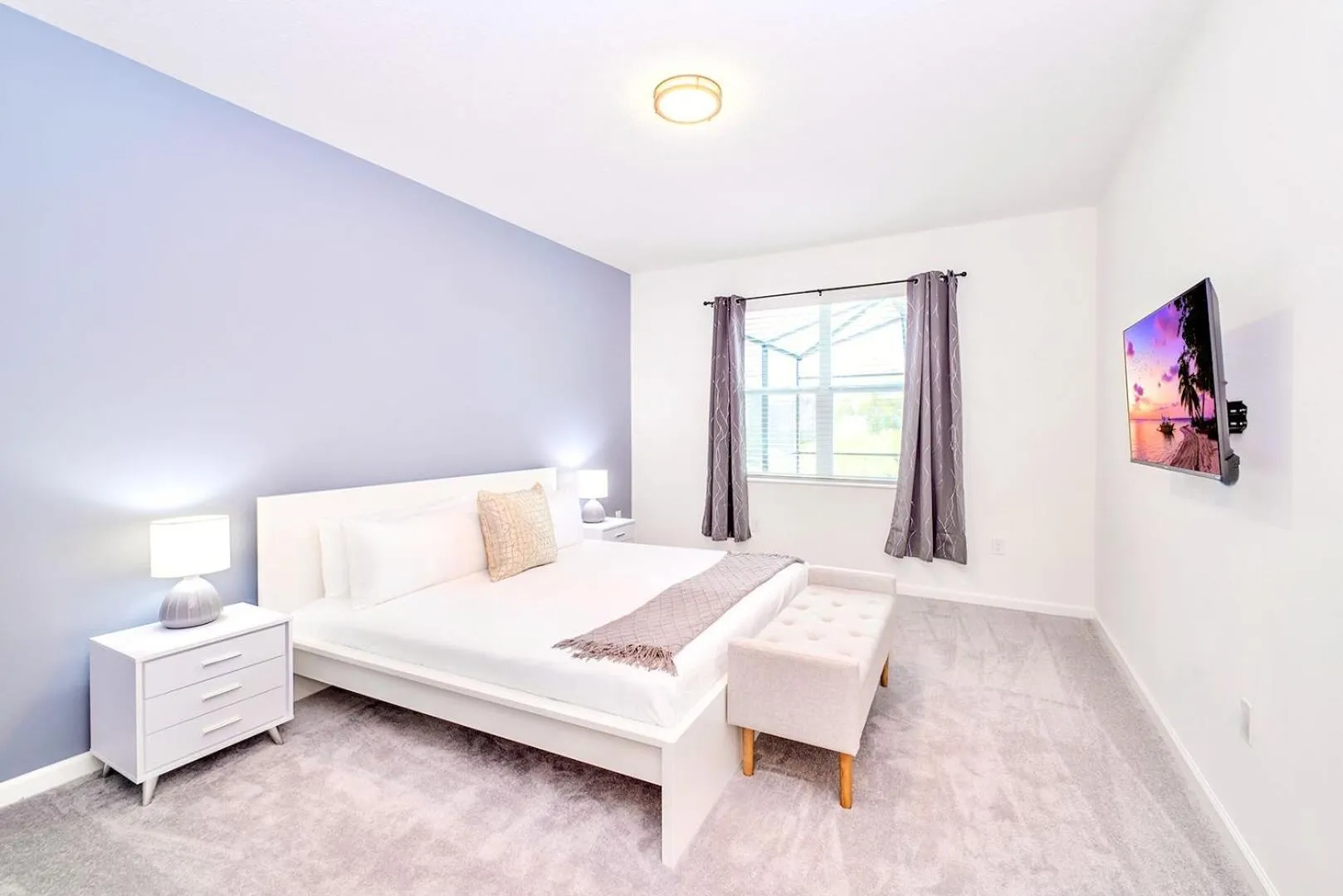 Bedroom, Bed in 8BR Family Home with Pool and Hot tub