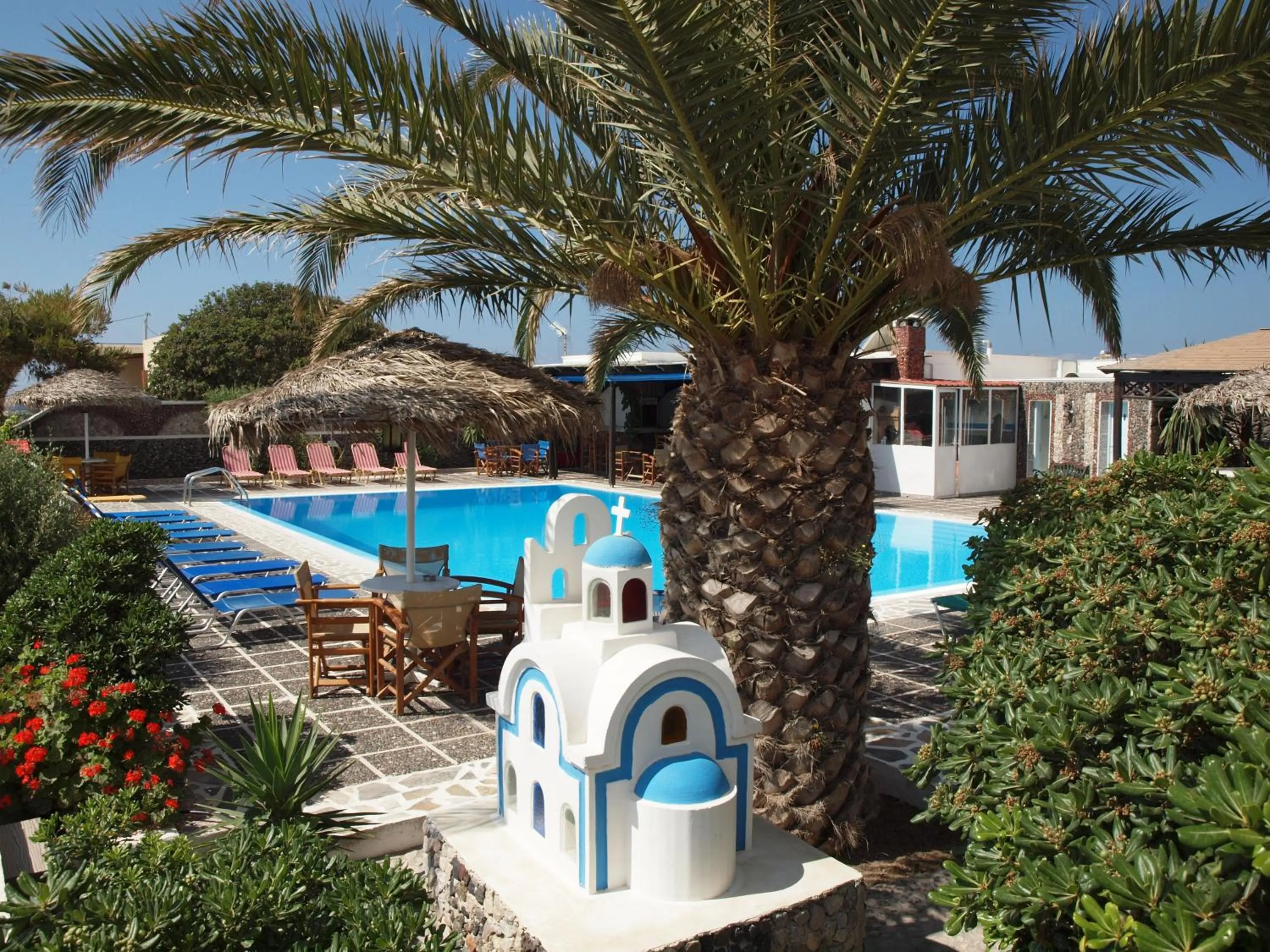 Garden view in Holiday Beach Resort Santorini