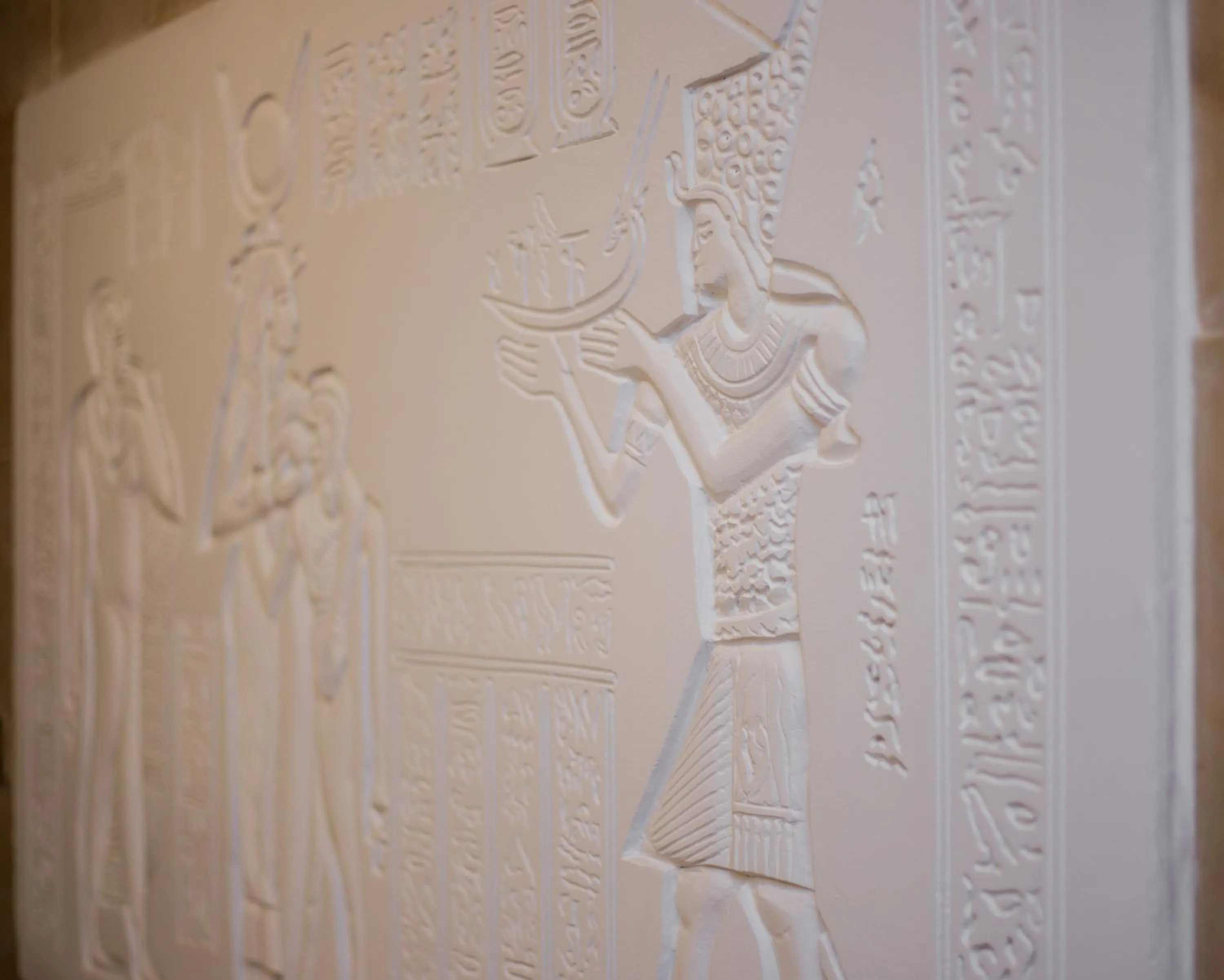 Decorative detail in Asia Grand Museum & Pyramids view