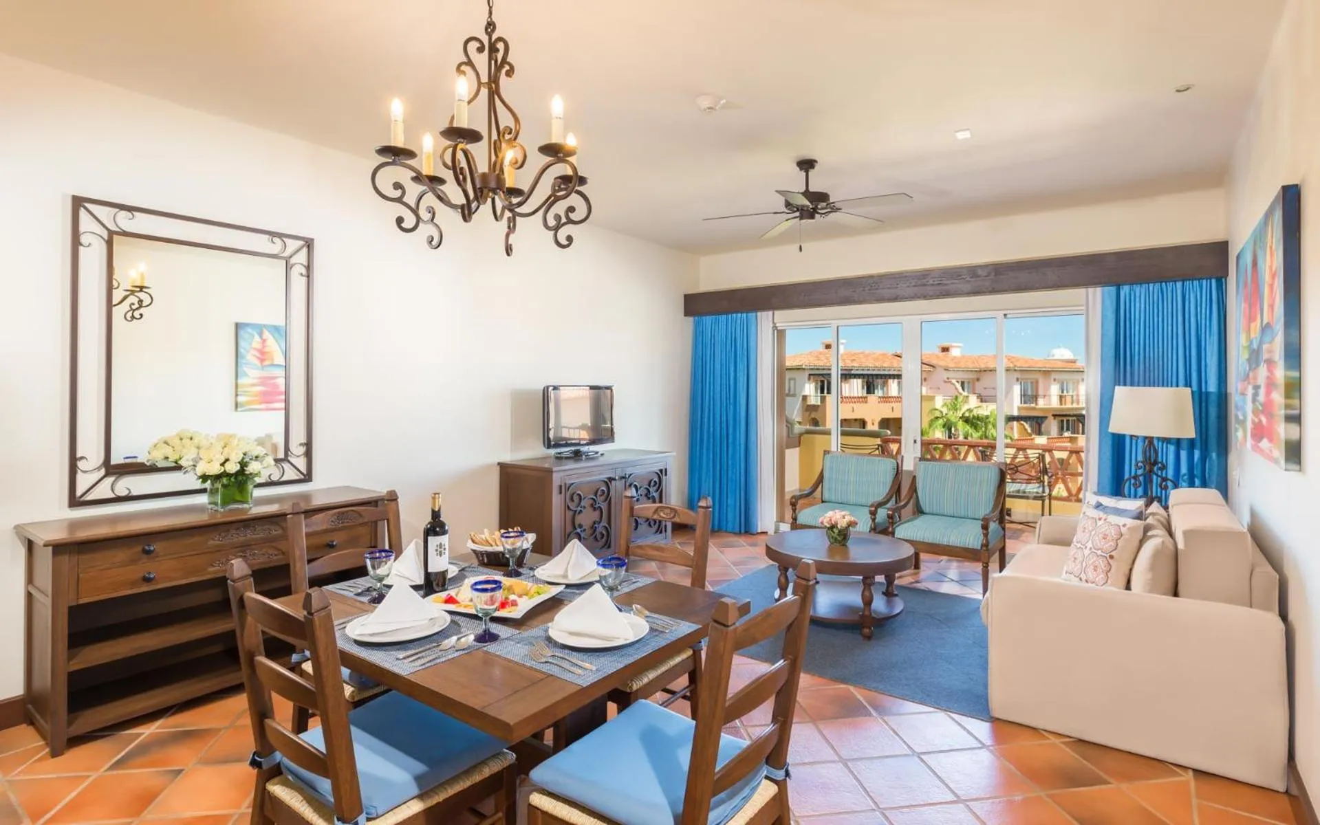 Living room in The Club at Hacienda del Mar