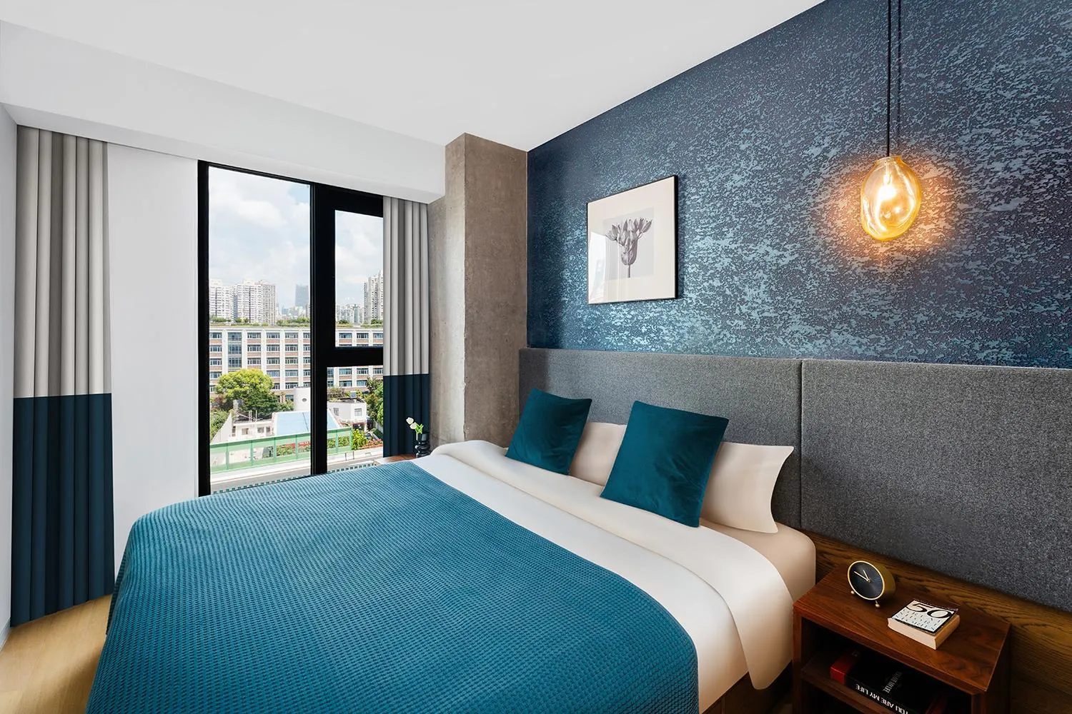 Bedroom in basePLUS-Shanghai BINJIANG Serviced Apartment