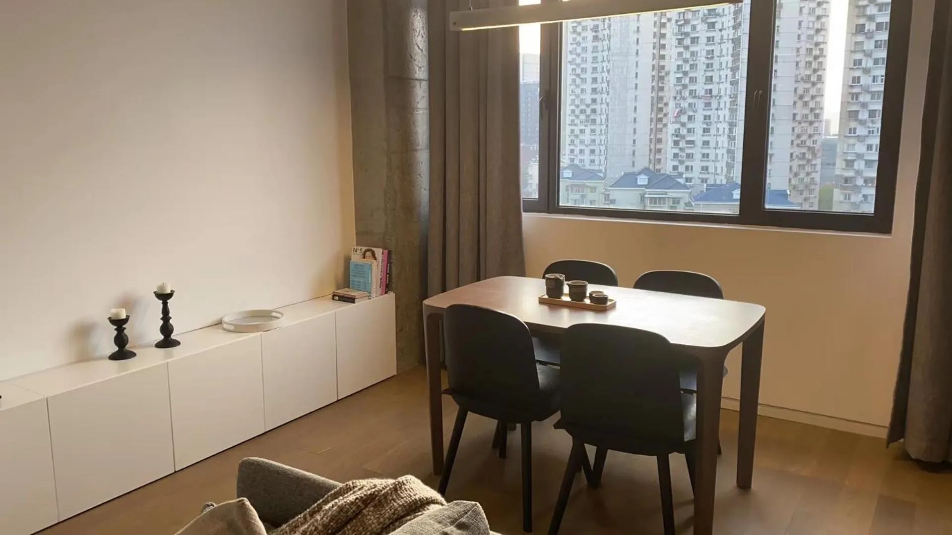 Living room in base-PUSAN Serviced Apartment - In room Washing Machine with Dryer function & Kitchen & Free 24hrs Coffee & Close to Shanghai New International Expo Centre, Lujiazui & Subway nearby & English speaking & High speed free WiFi