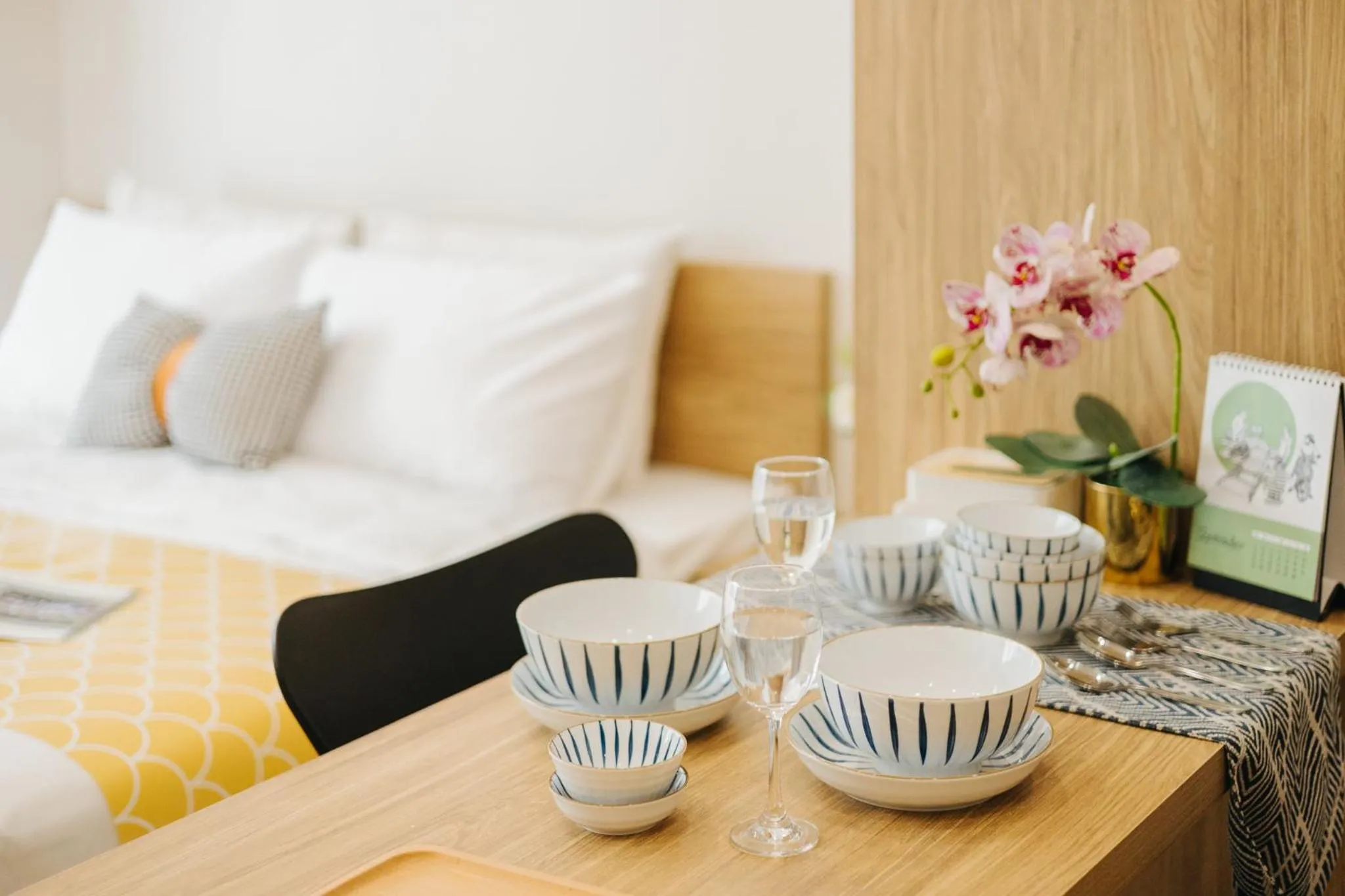 kitchen, Bed in Myrcella Urban Studio