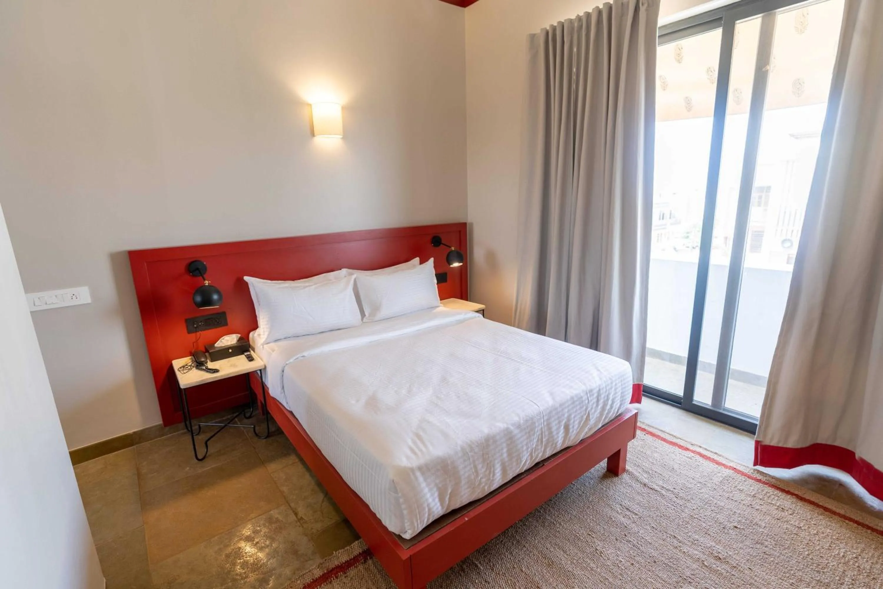 Bathroom, Bed in DanCenter by CheckIn House of Jasol Jaipur