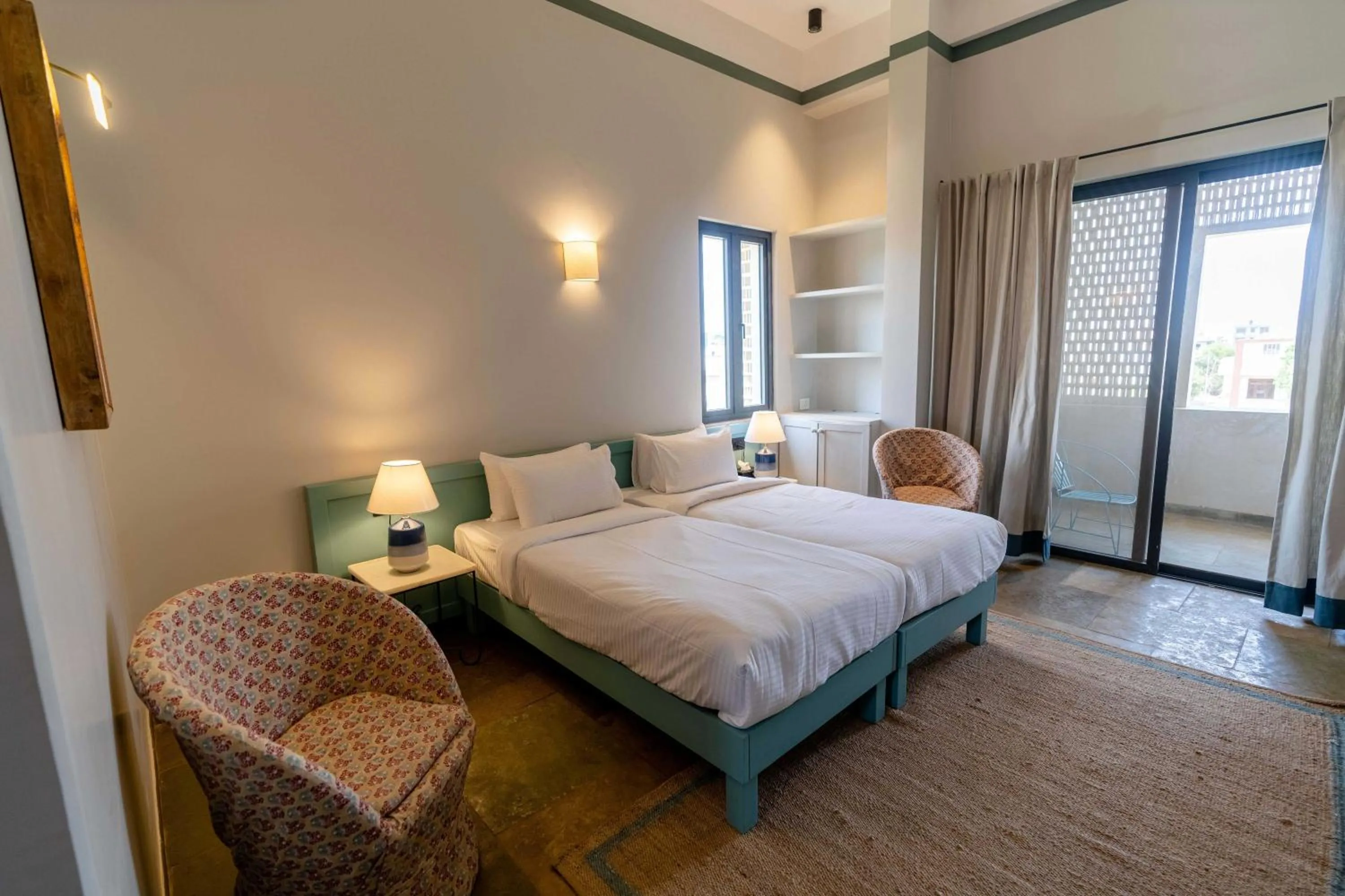 Bathroom, Bed in DanCenter by CheckIn House of Jasol Jaipur