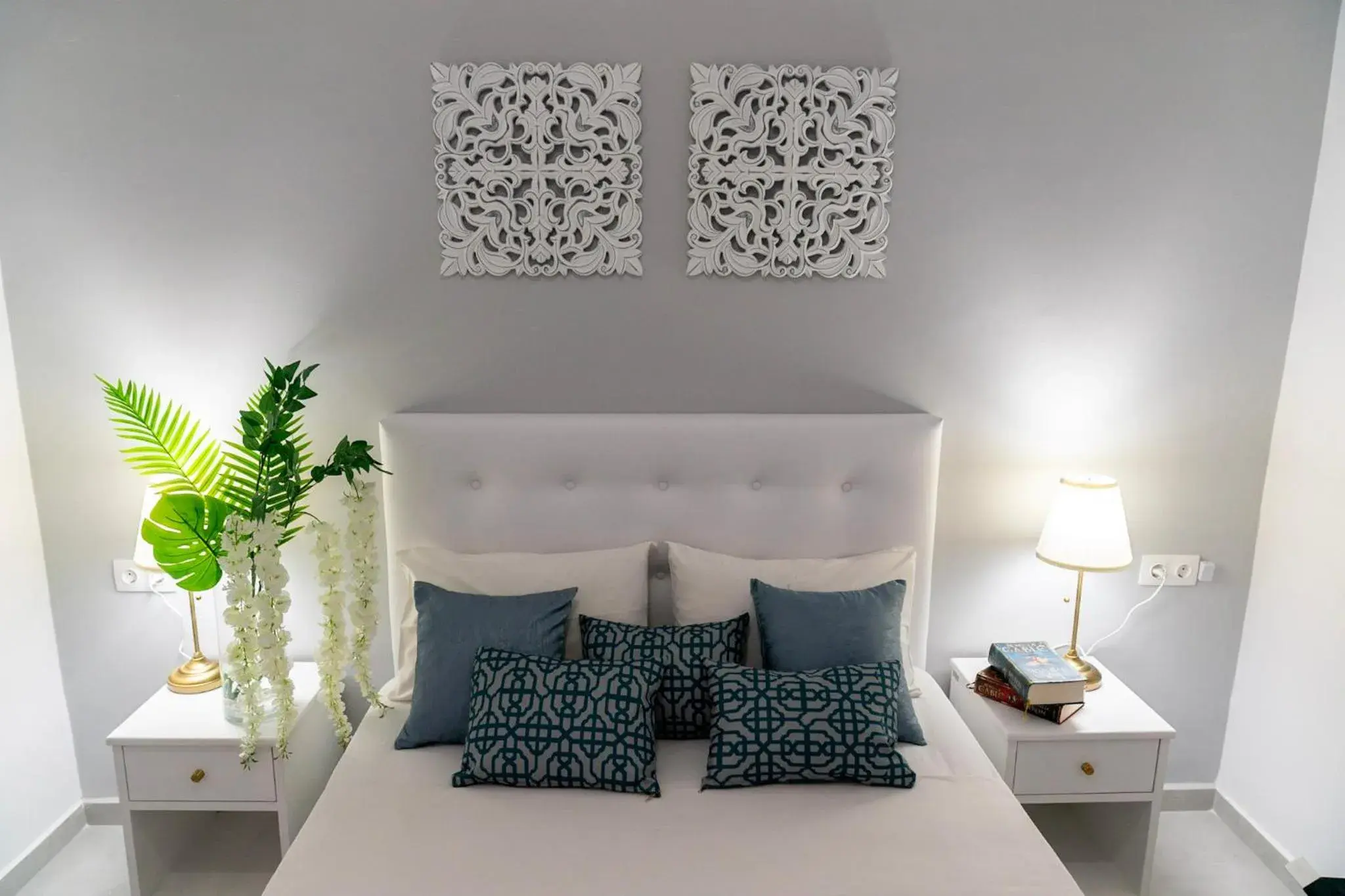 Bed in Roxani Hotel Bed in Roxani Hotel