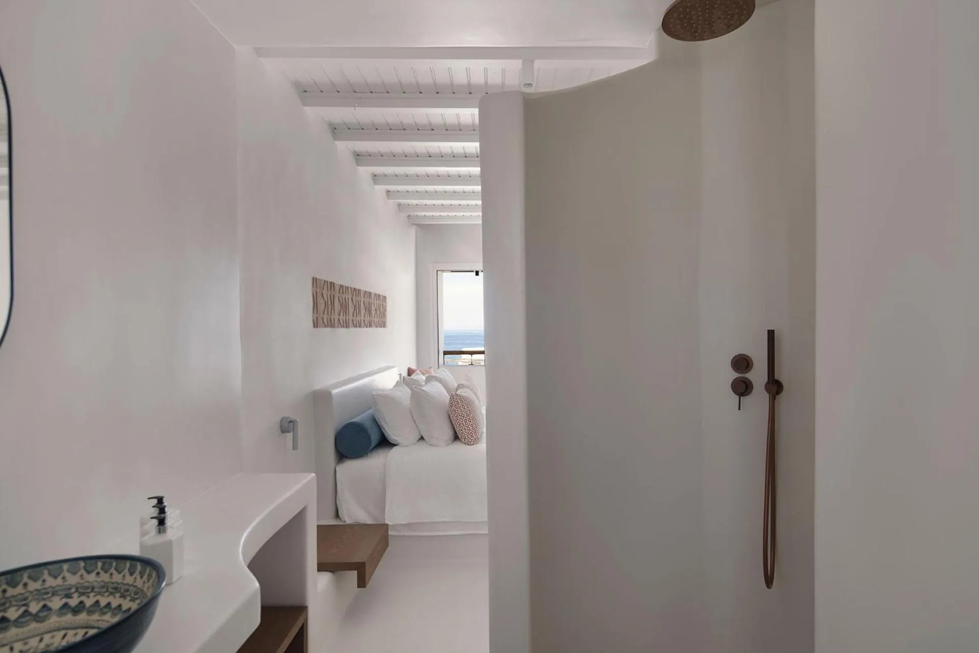 Bathroom, Bed in Andronis Minois