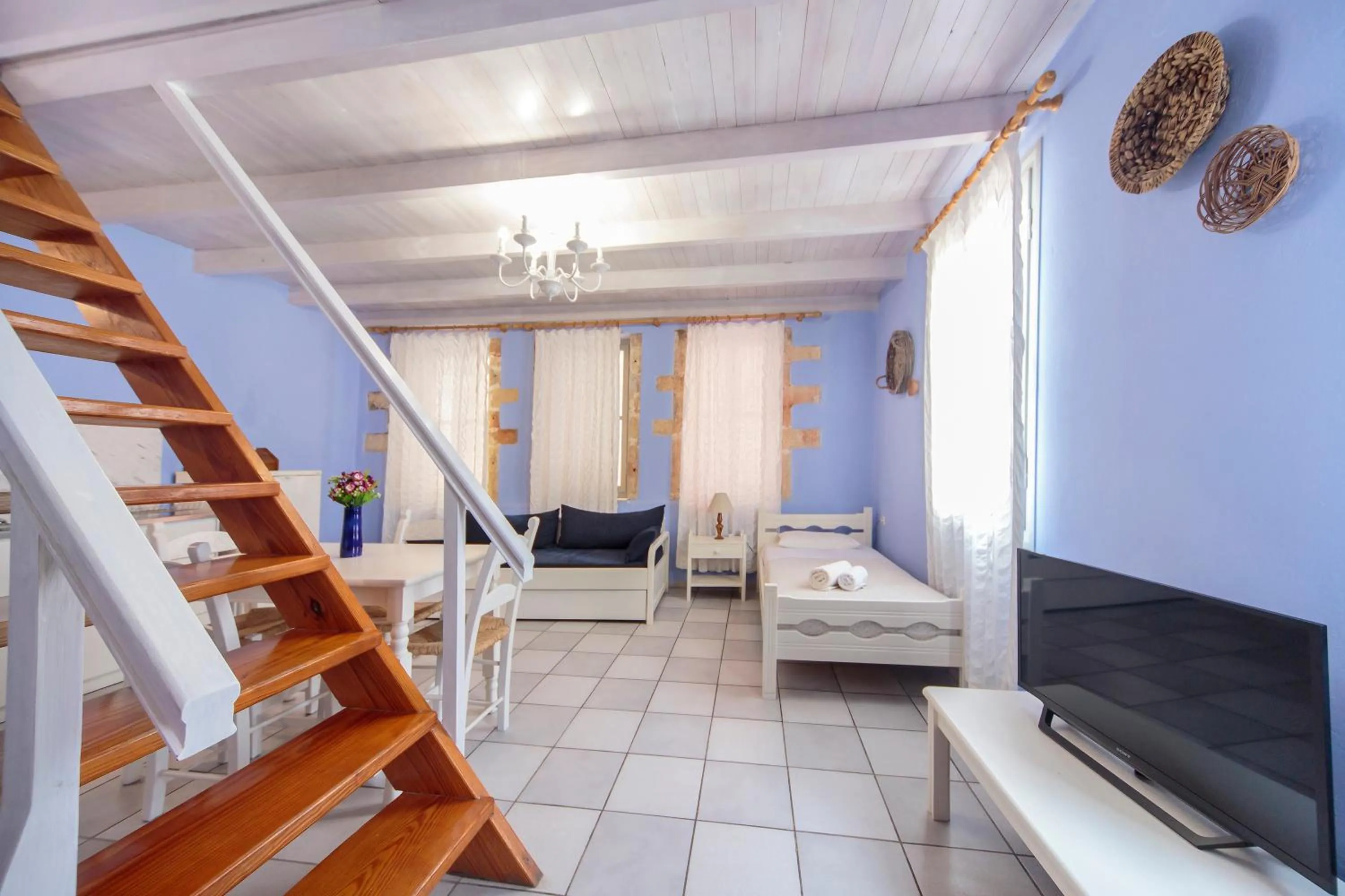 Seating area in KasteliSuites