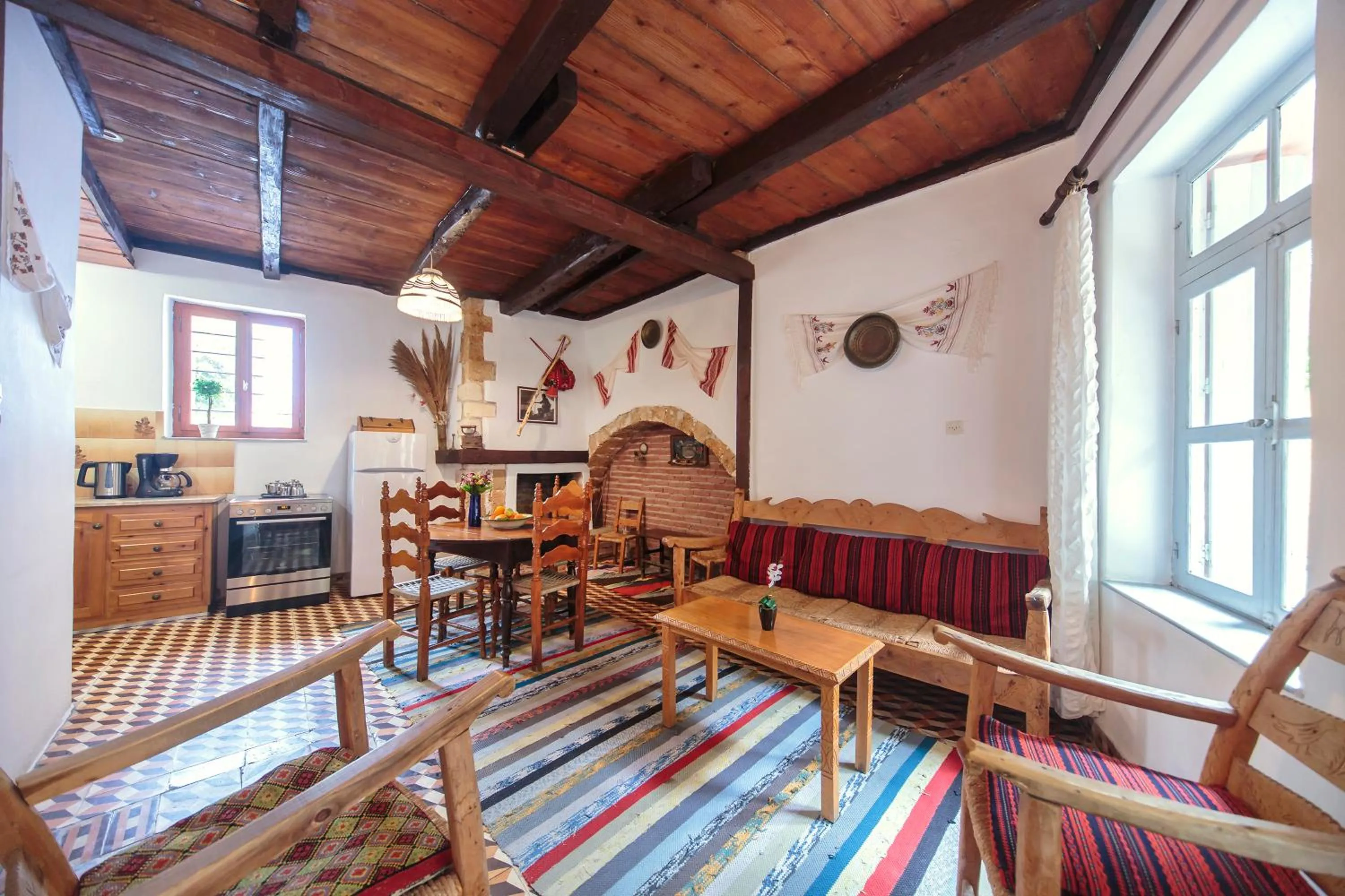 Seating area in KasteliSuites