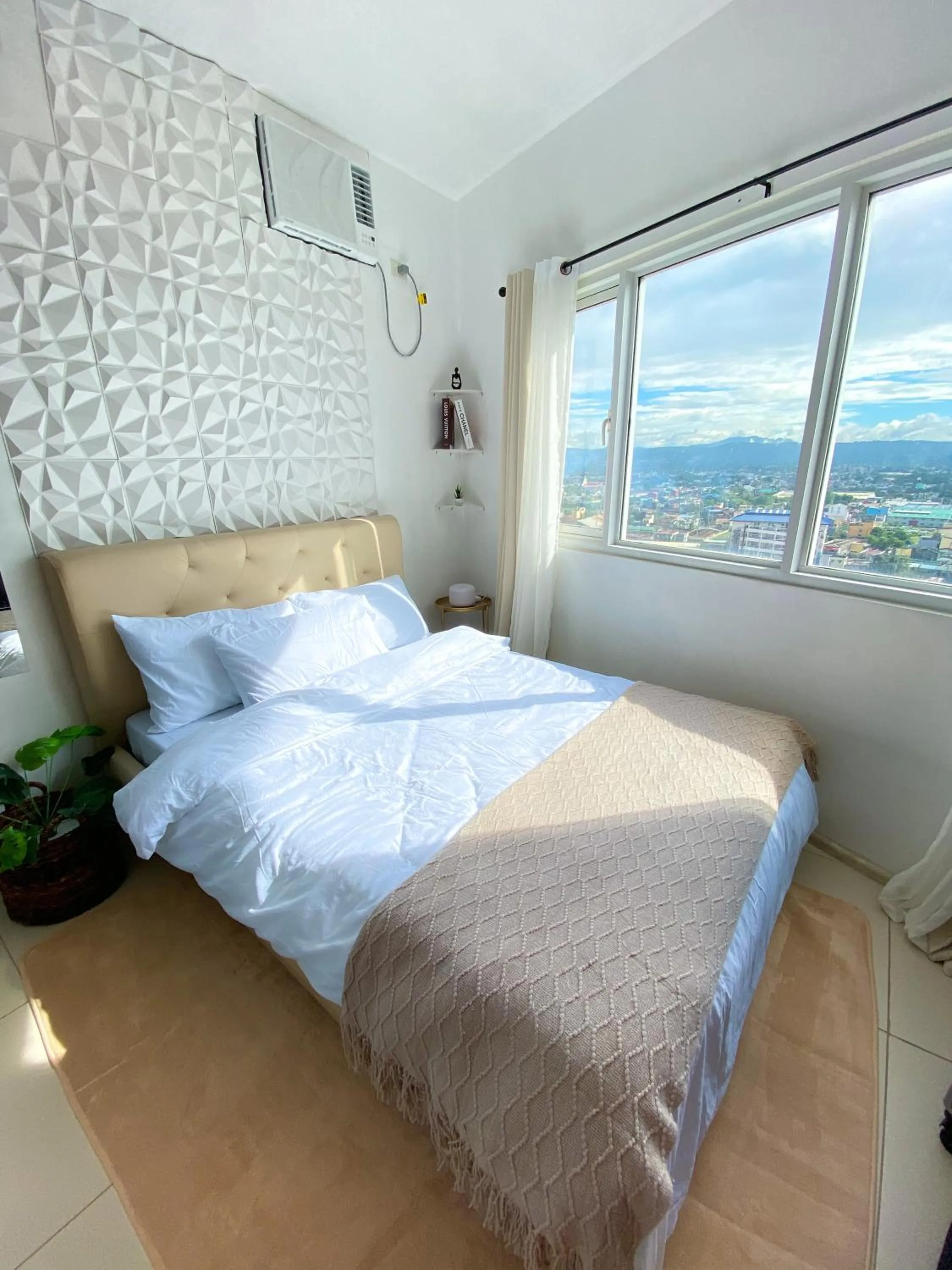 Bedroom, Bed in Fully furnished condo in Quezon City