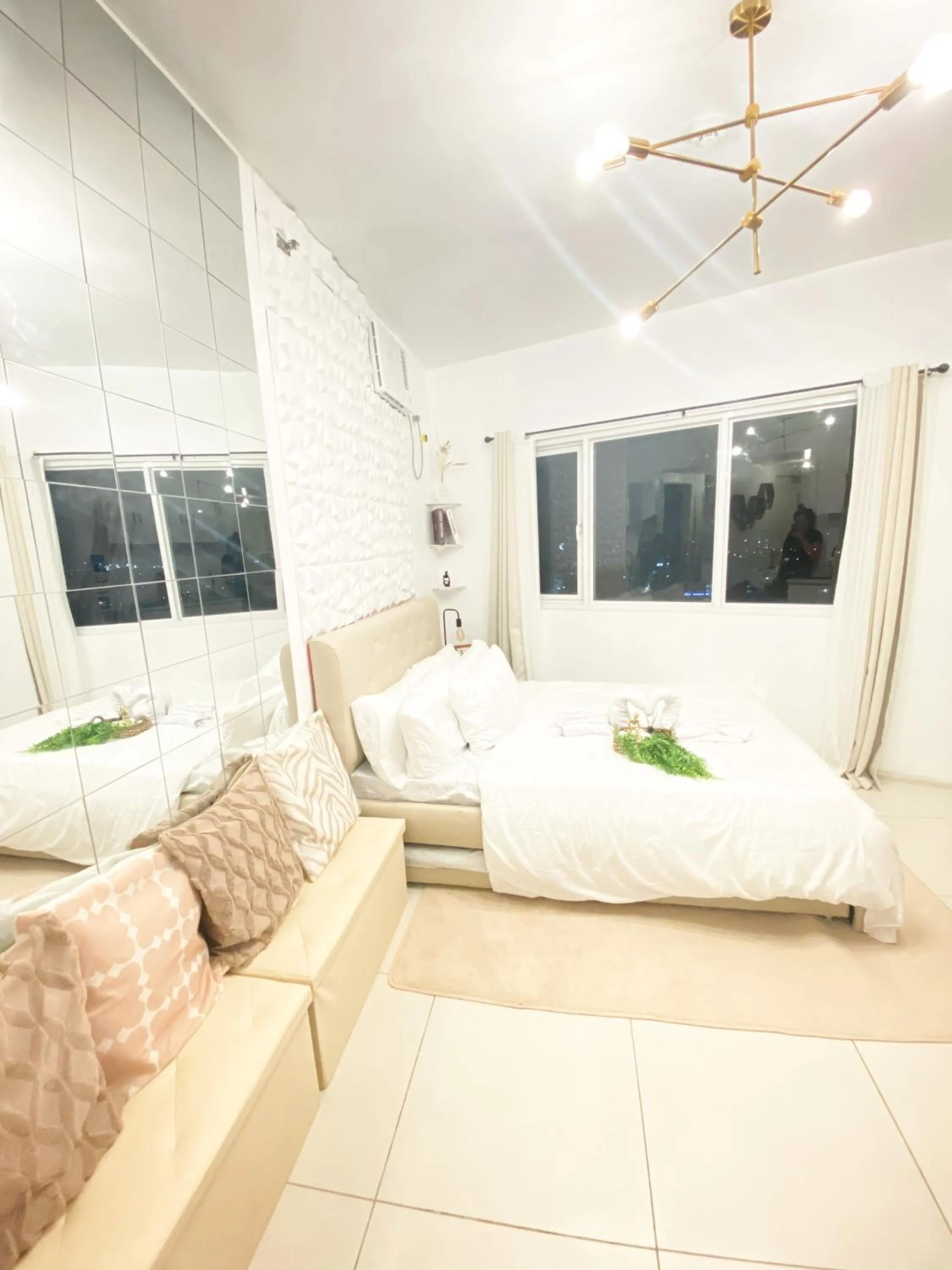 Bedroom, Bed in Fully furnished condo in Quezon City