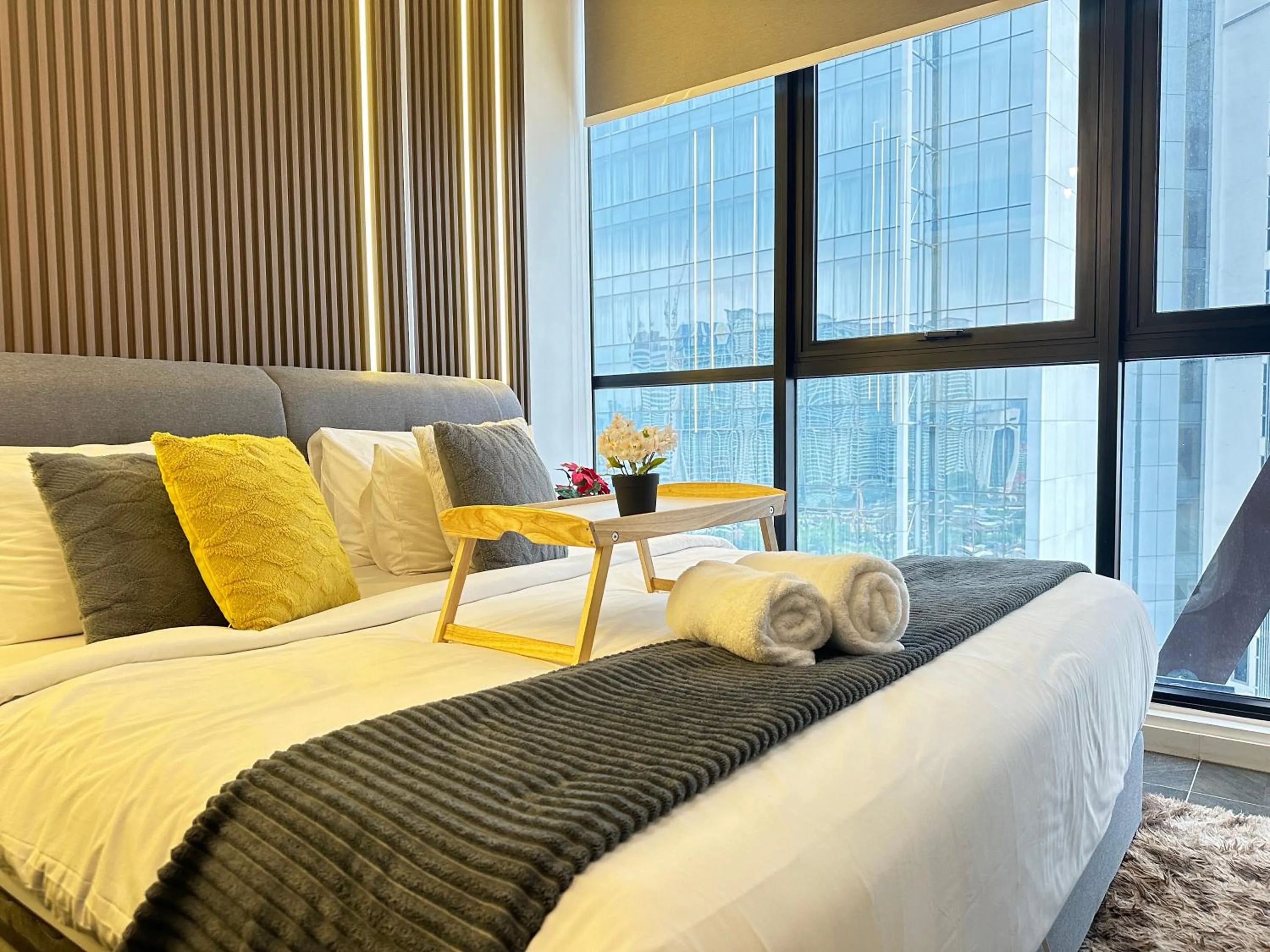 Bed in Scarletz Suites KLCC Twin Tower by Purple Orchid