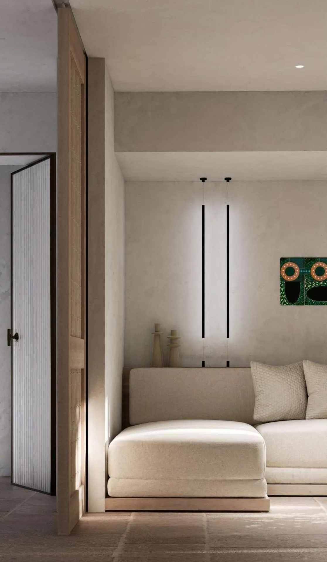 Living room, Bed in Meros, Santikos Collection