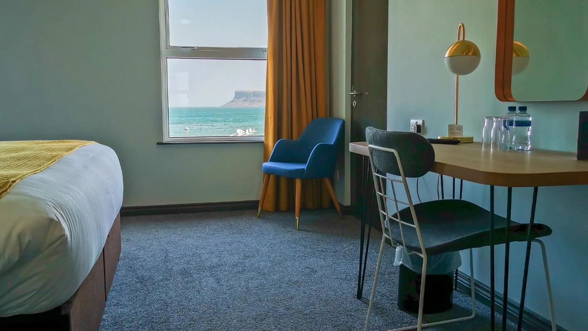 Seating area, Bed in Marine Hotel Ballycastle