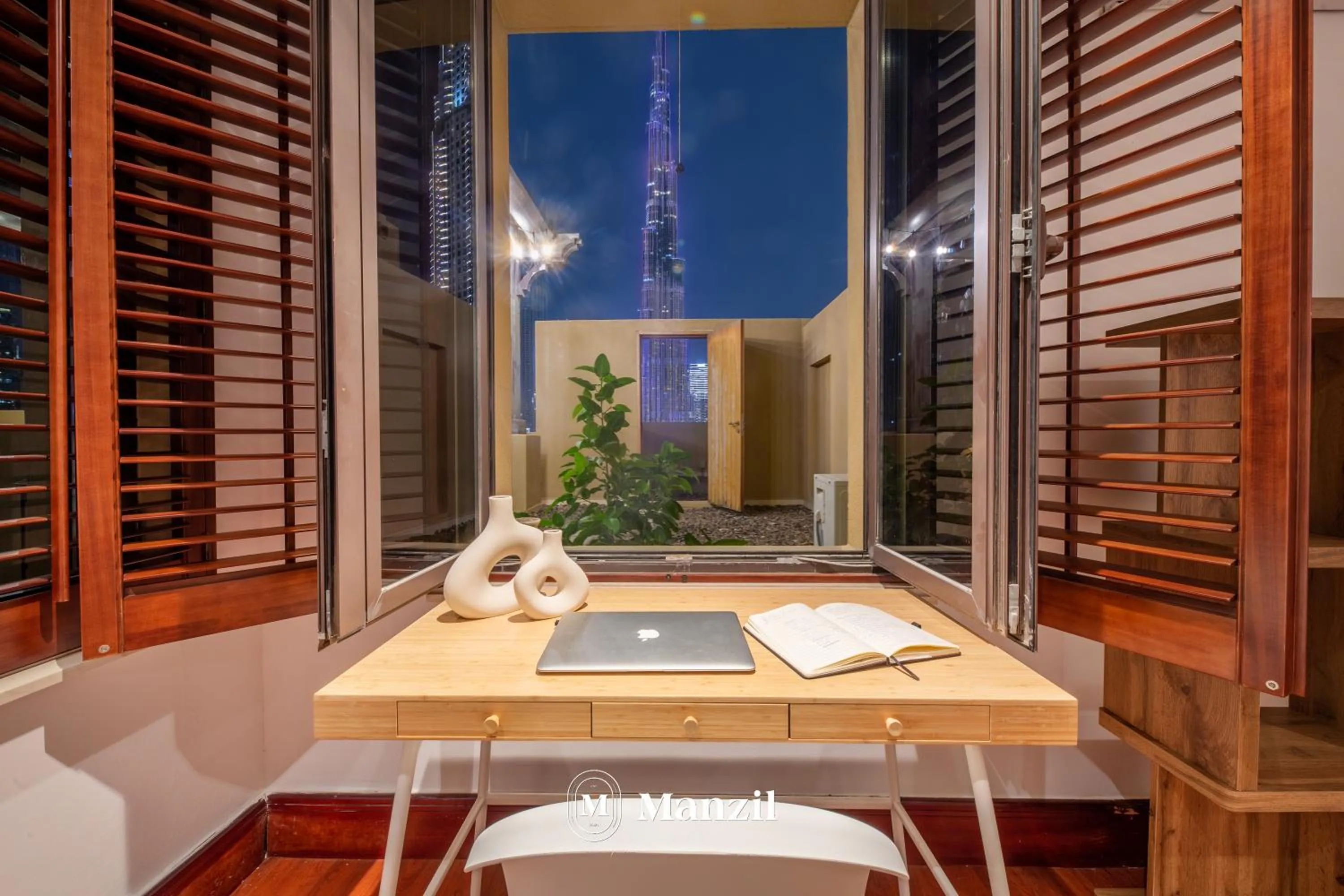 View (from property/room) in Manzil - Cozy 2BR Penthouse with Private Terrace and Full Burj View in Downtown
