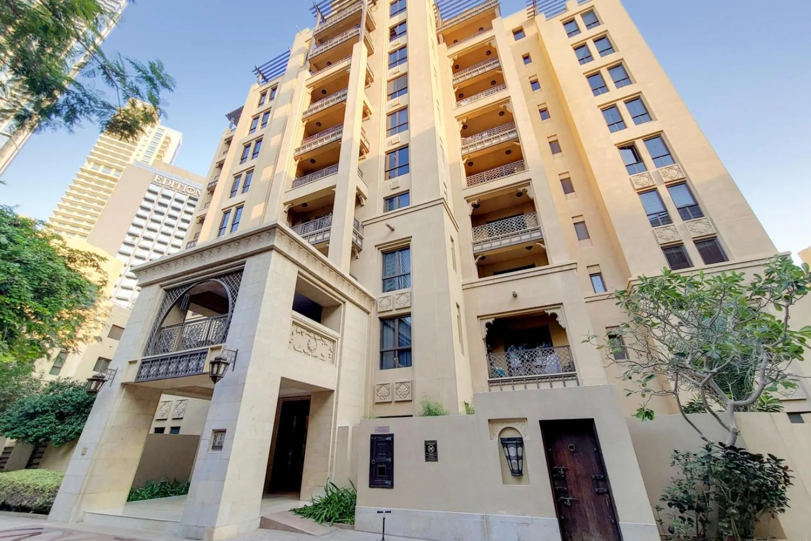 Property building in Manzil - Cozy 2BR Penthouse with Private Terrace and Full Burj View in Downtown