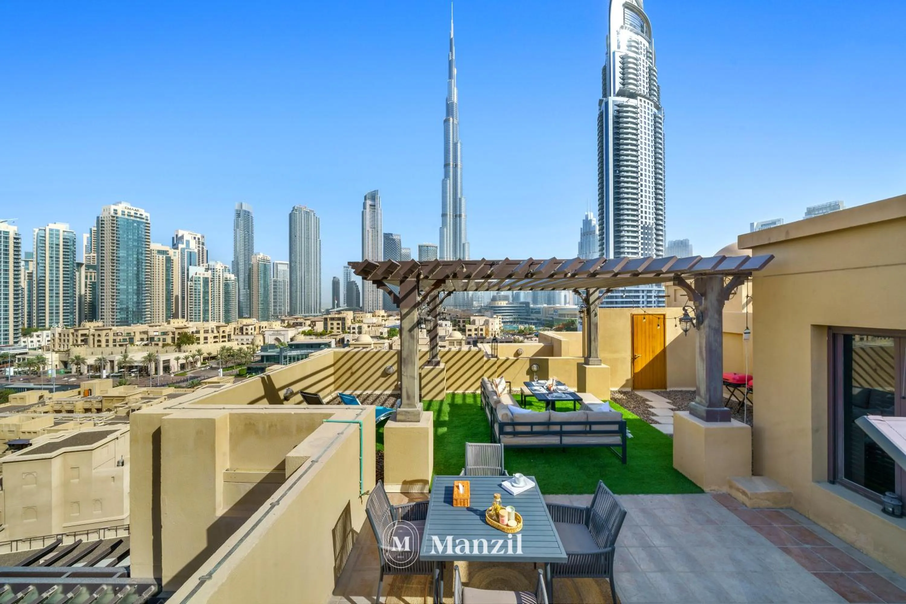 View (from property/room) in Manzil - Cozy 2BR Penthouse with Private Terrace and Full Burj View in Downtown