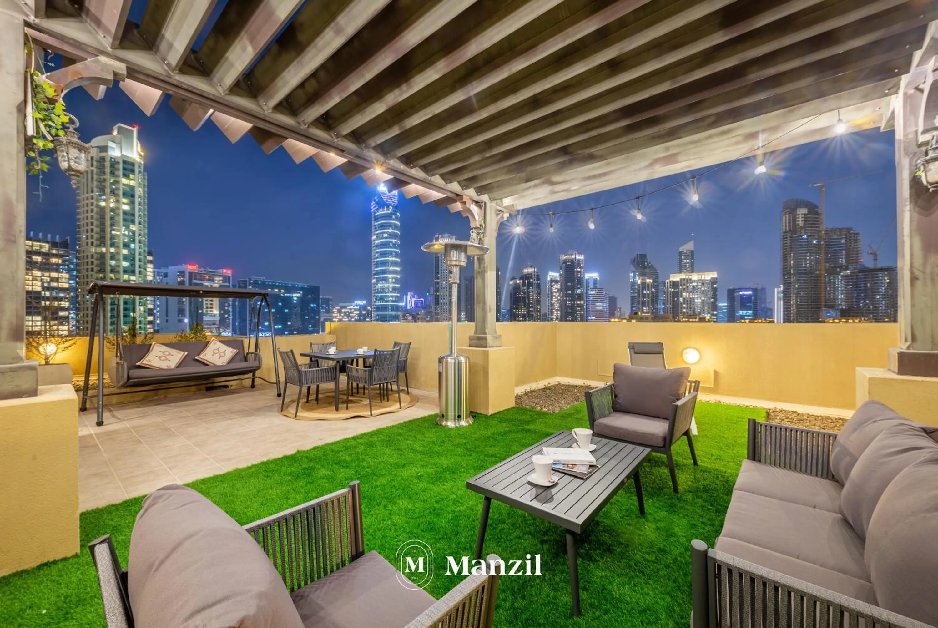 Balcony/Terrace in Manzil - Cozy 2BR Penthouse with Private Terrace and Full Burj View in Downtown