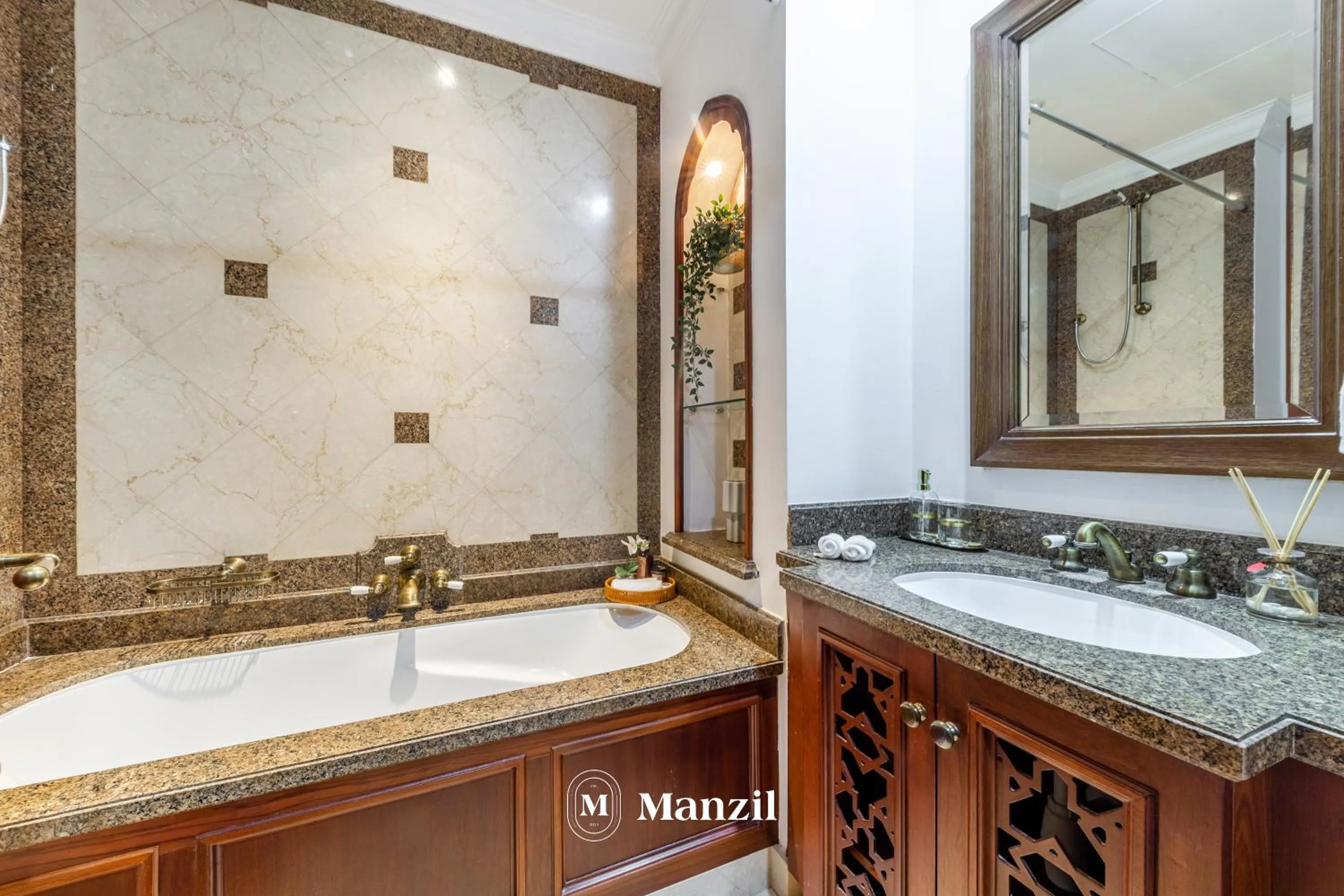 Bathroom in Manzil - Cozy 2BR Penthouse with Private Terrace and Full Burj View in Downtown