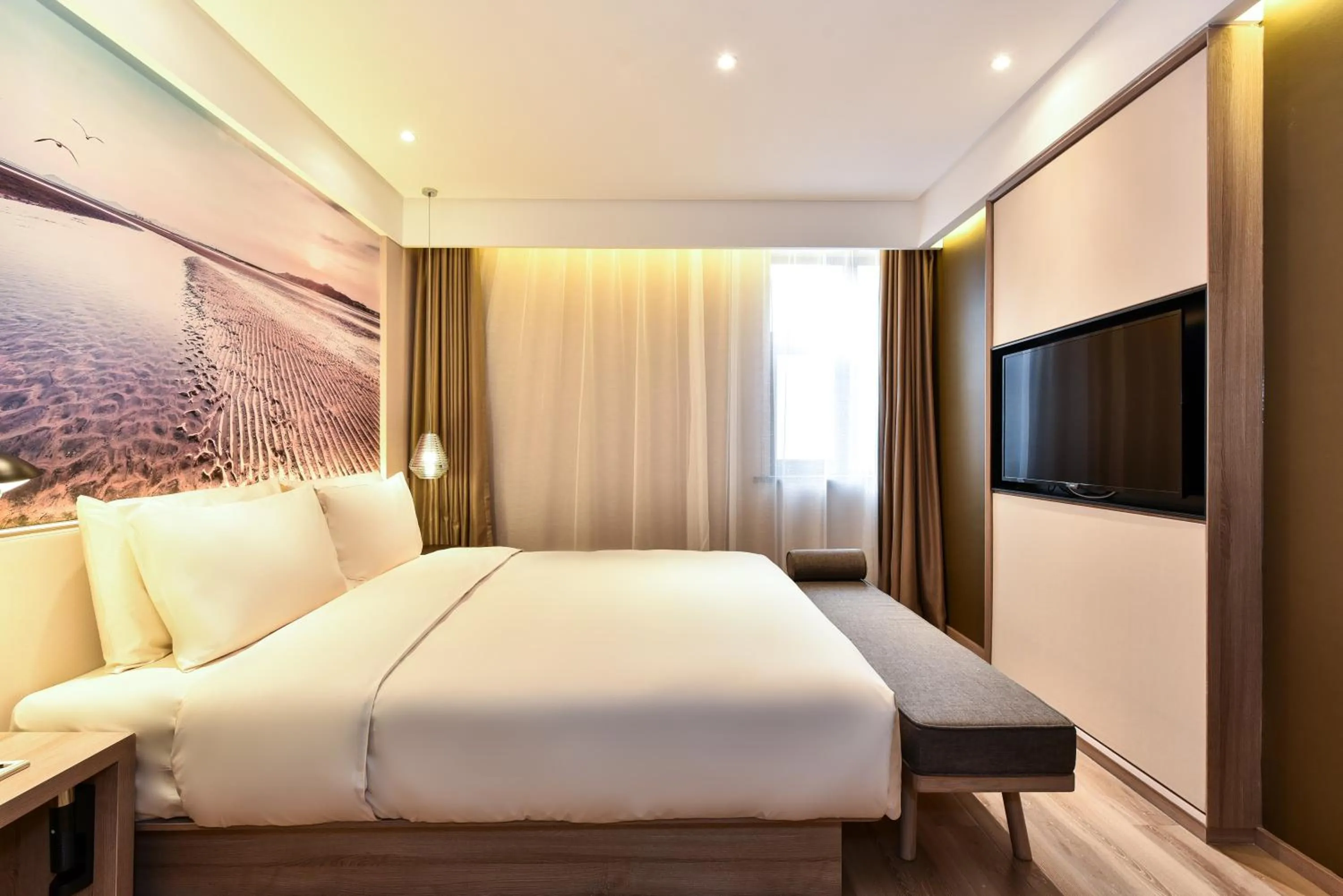 Bedroom, Bed in Atour Hotel Dalian Development Zone Jinma Road