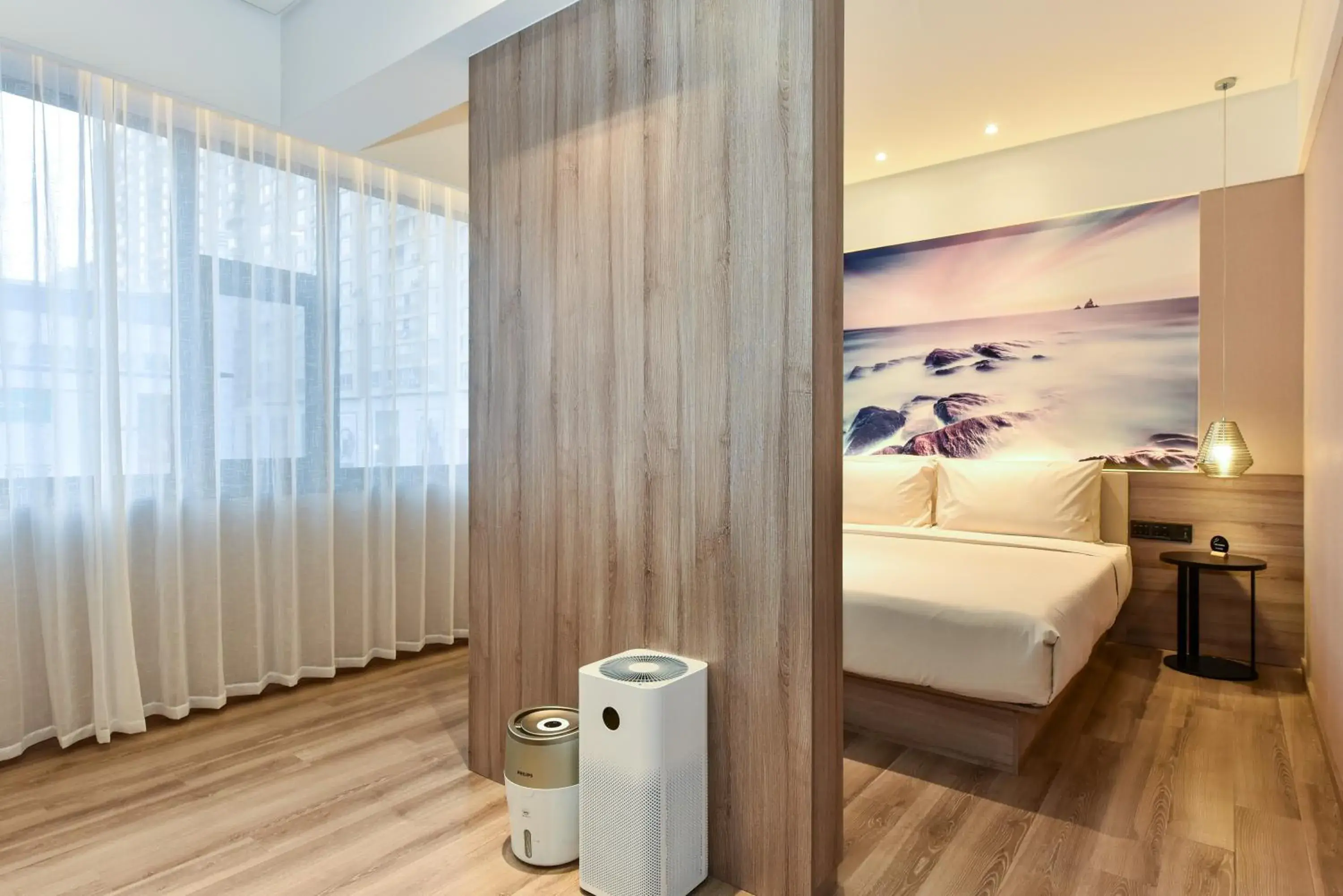 View (from property/room), Bed in Atour Hotel Dalian Development Zone Jinma Road View (from property/room), Bed in Atour Hotel Dalian Development Zone Jinma Road