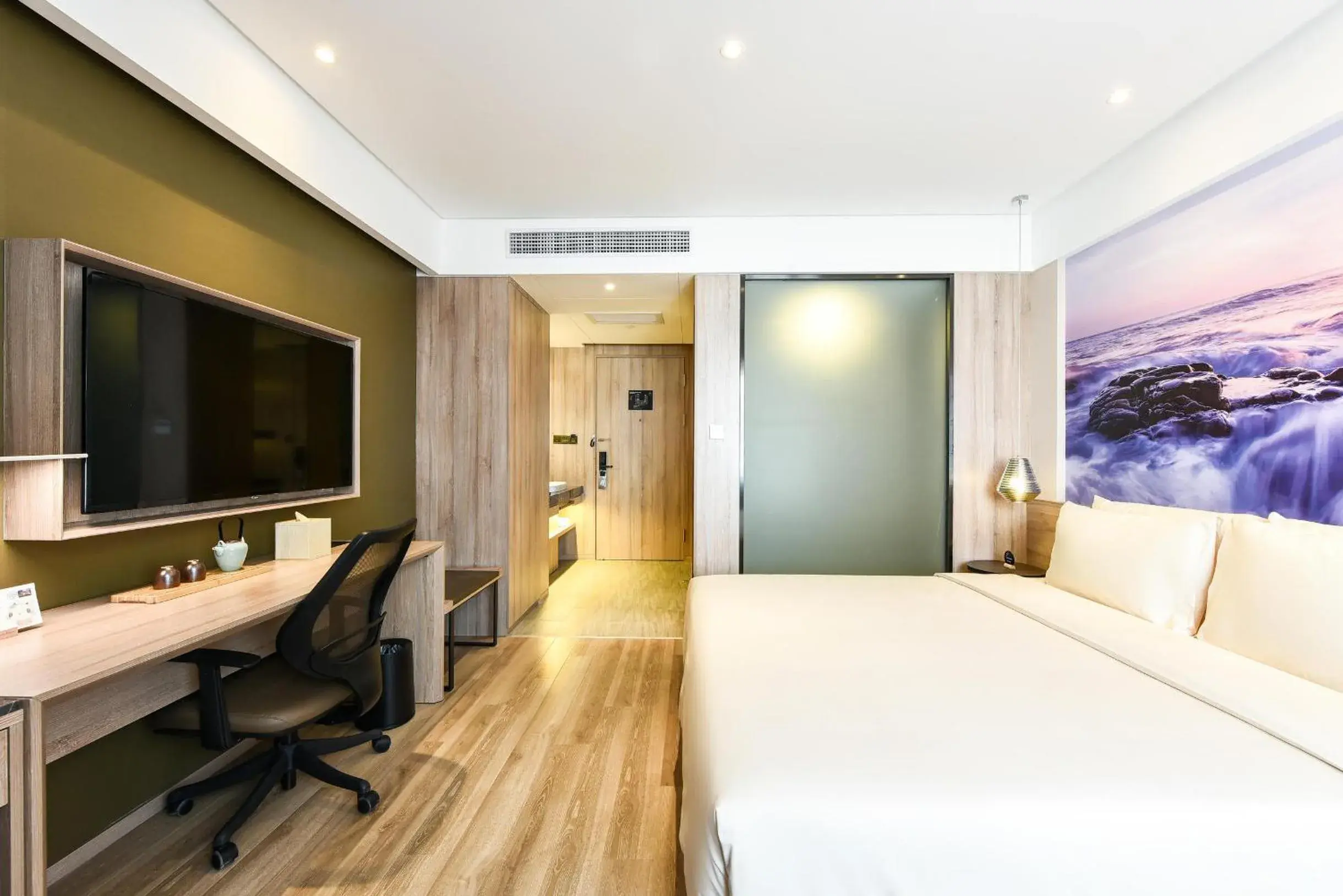 Bed in Atour Hotel Dalian Development Zone Jinma Road Bed in Atour Hotel Dalian Development Zone Jinma Road