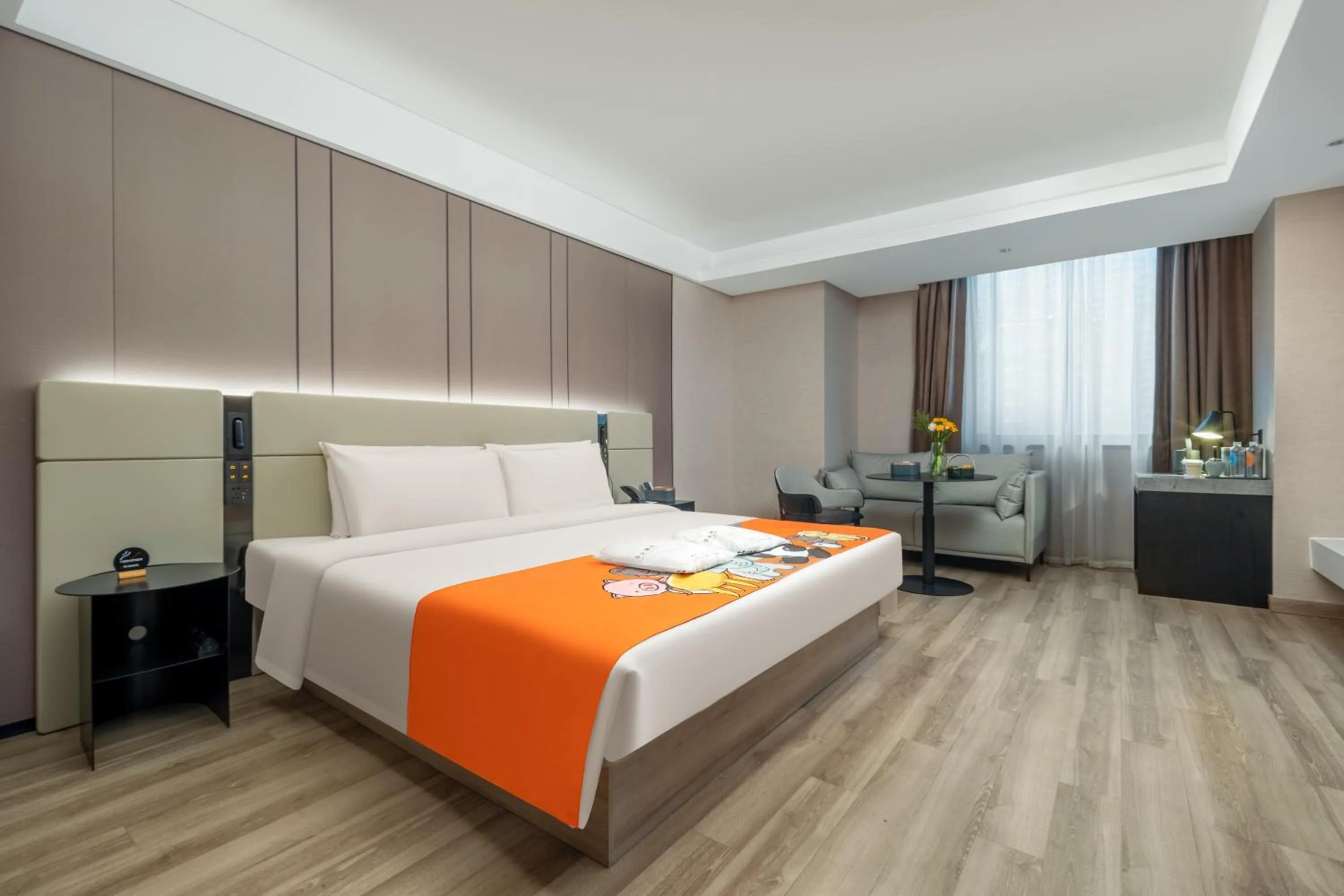 Bed in Atour Hotel Qingdao Olympic Sailing Center May Fourth Square