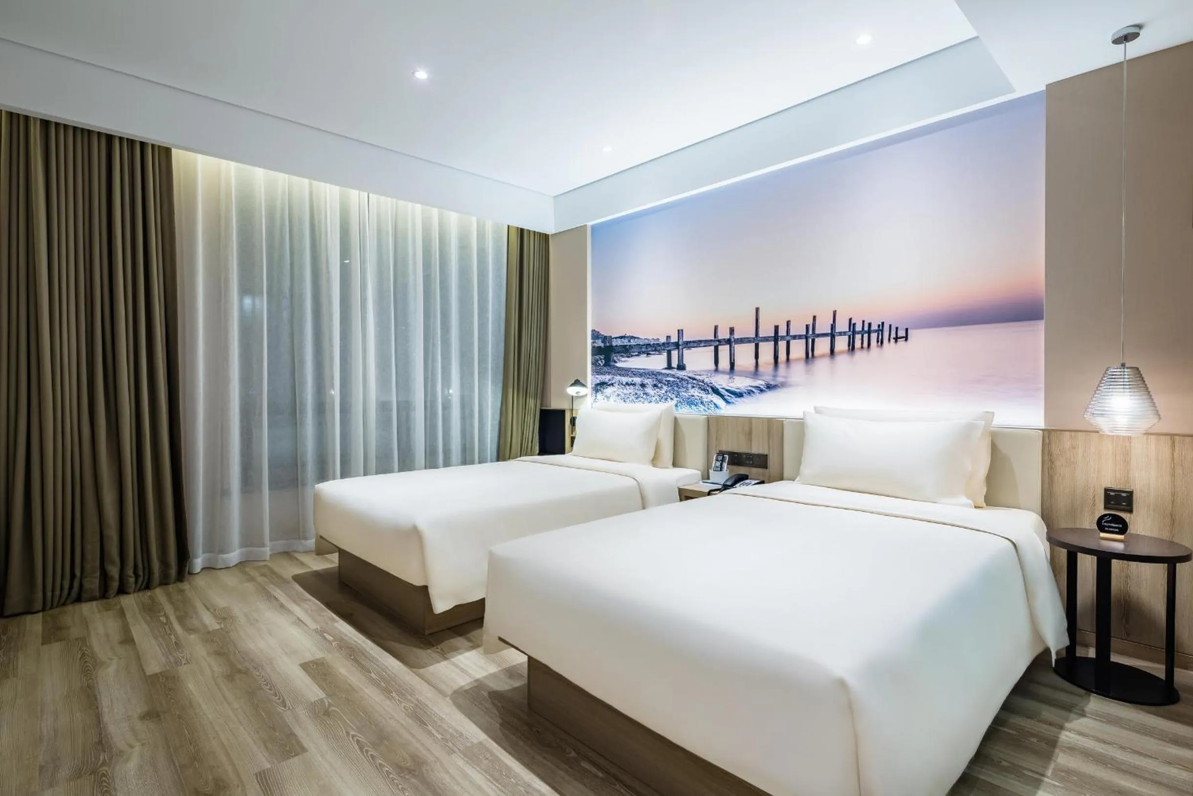 Bed in Atour Hotel Qingdao Fuzhou Road Sakura Town