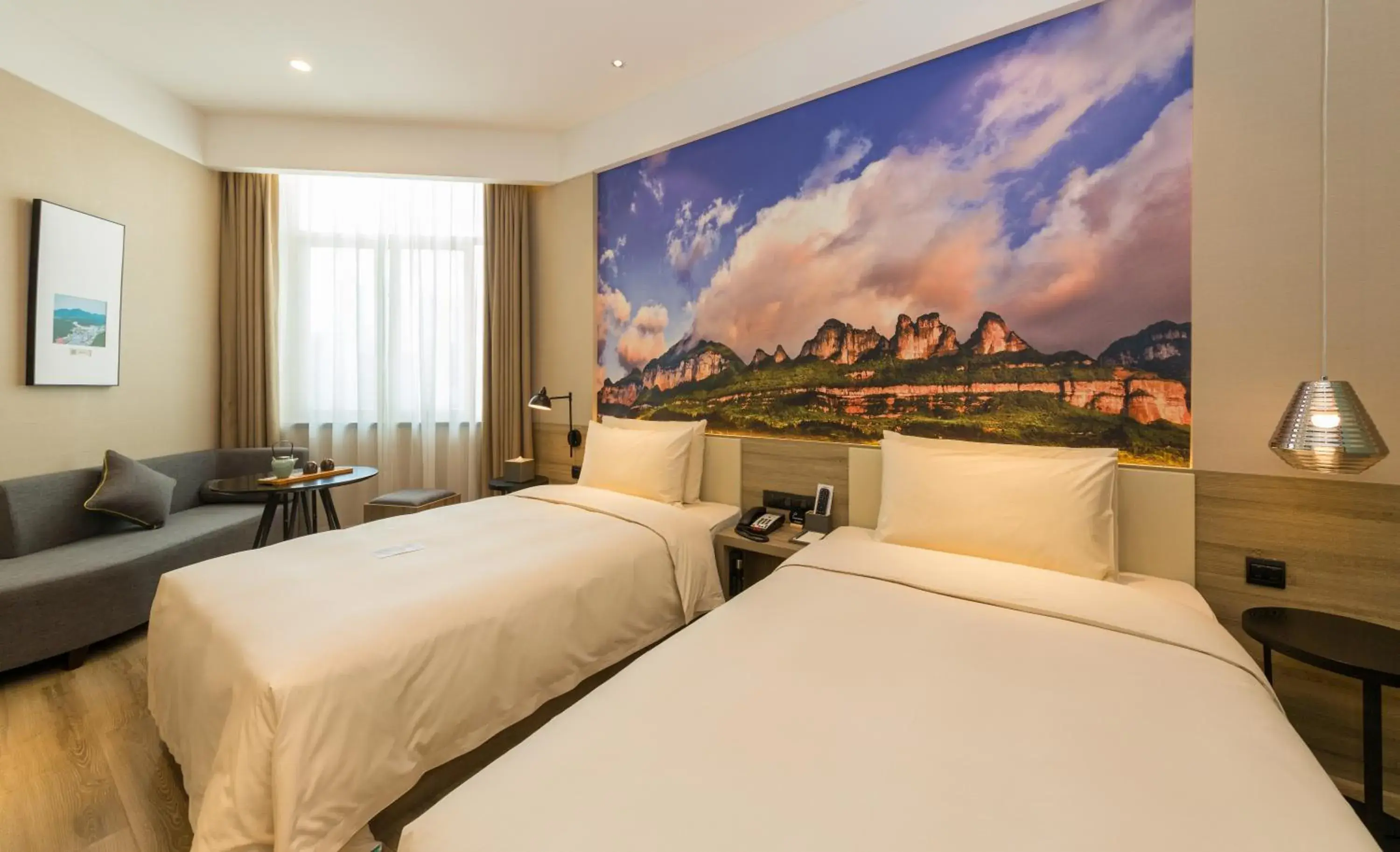 Bed in Atour Hotel Chongqing Hongyadong Riverview Bed in Atour Hotel Chongqing Hongyadong Riverview