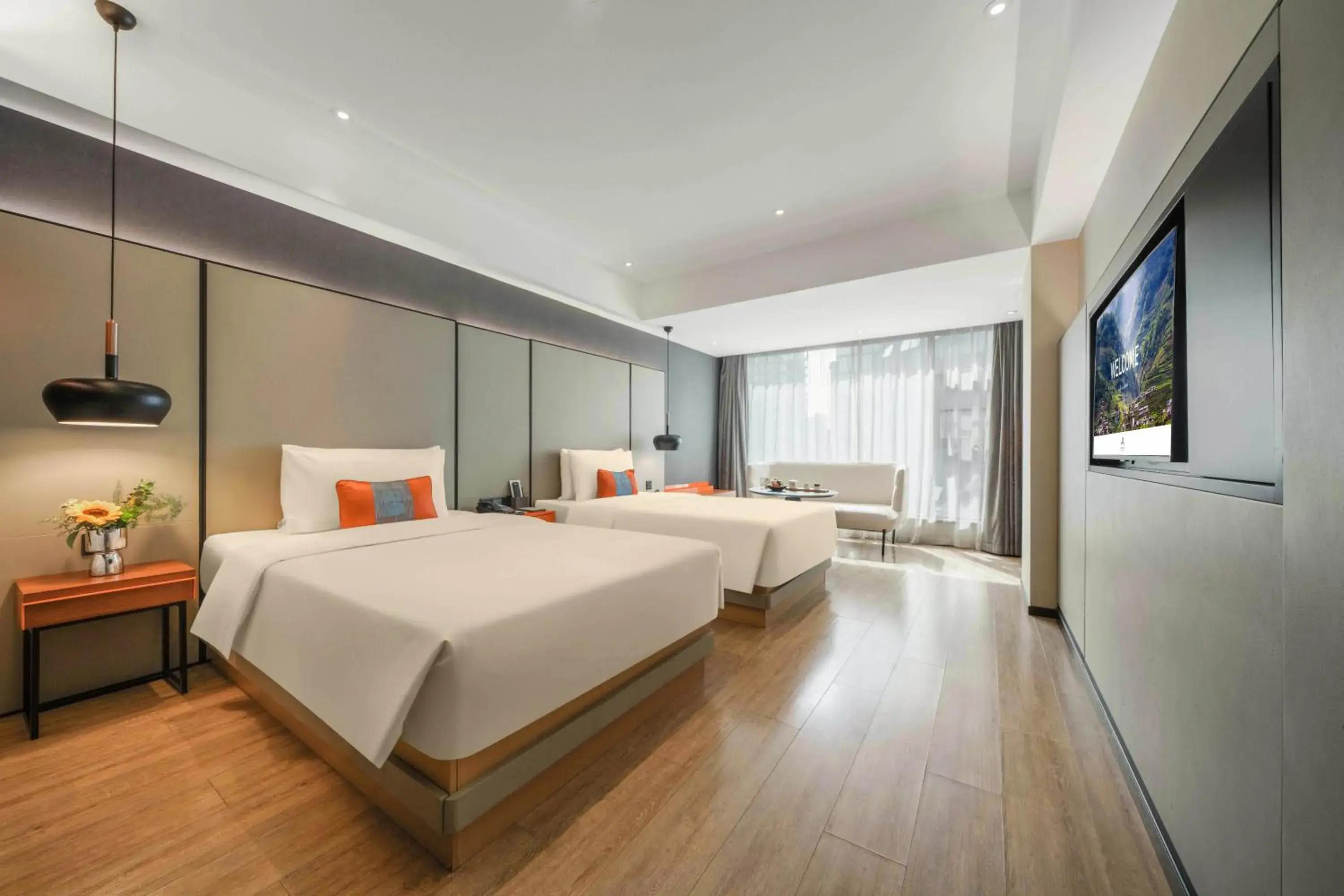 Bed in Atour S Hotel Chengdu Taikoo Li Bed in Atour S Hotel Chengdu Taikoo Li