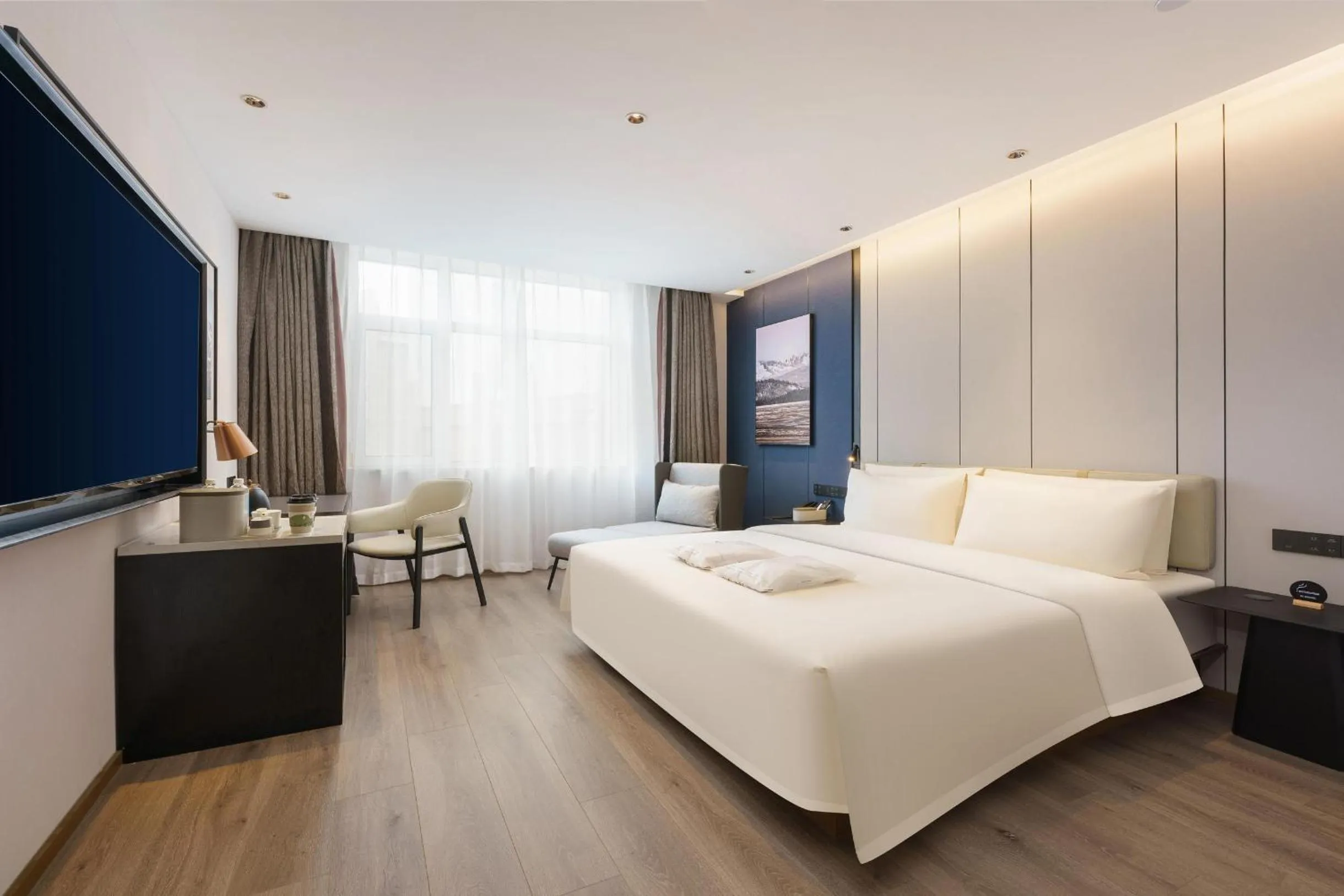 Bed in Atour Hotel Dalian Airport