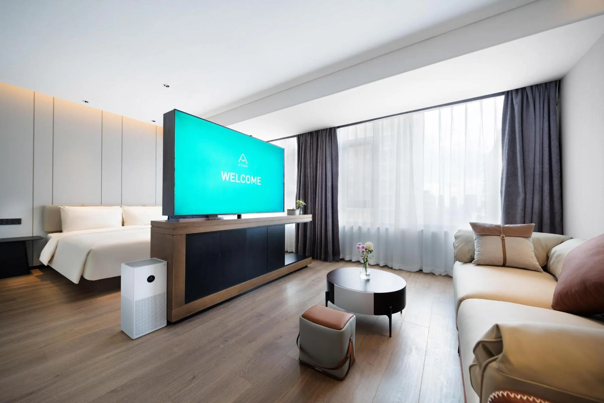 Bed in Atour Hotel Dalian Development Zone