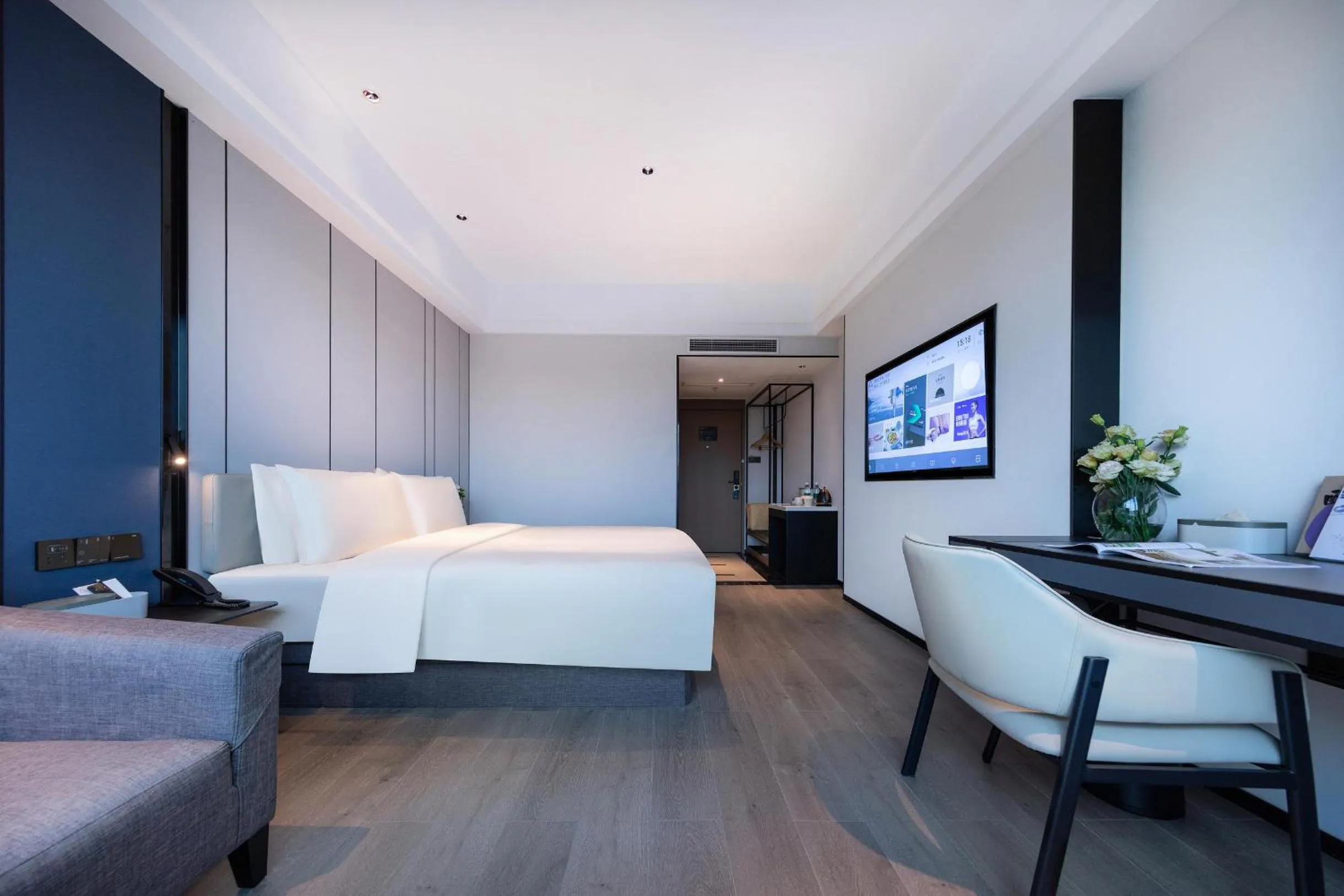 Bed in Atour X Hotel Ningbo Railway Station Liuting Street