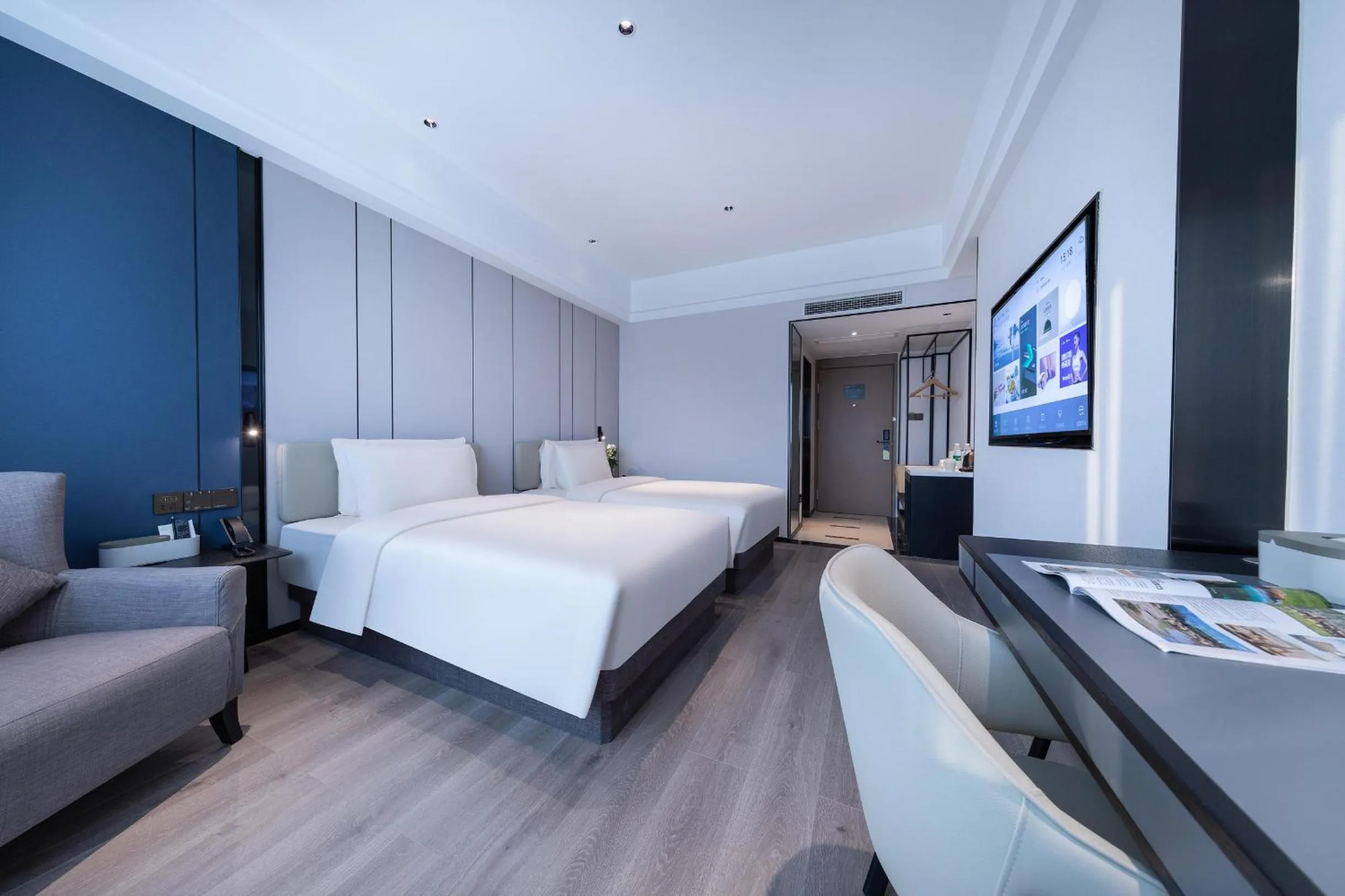 Bed in Atour X Hotel Ningbo Railway Station Liuting Street