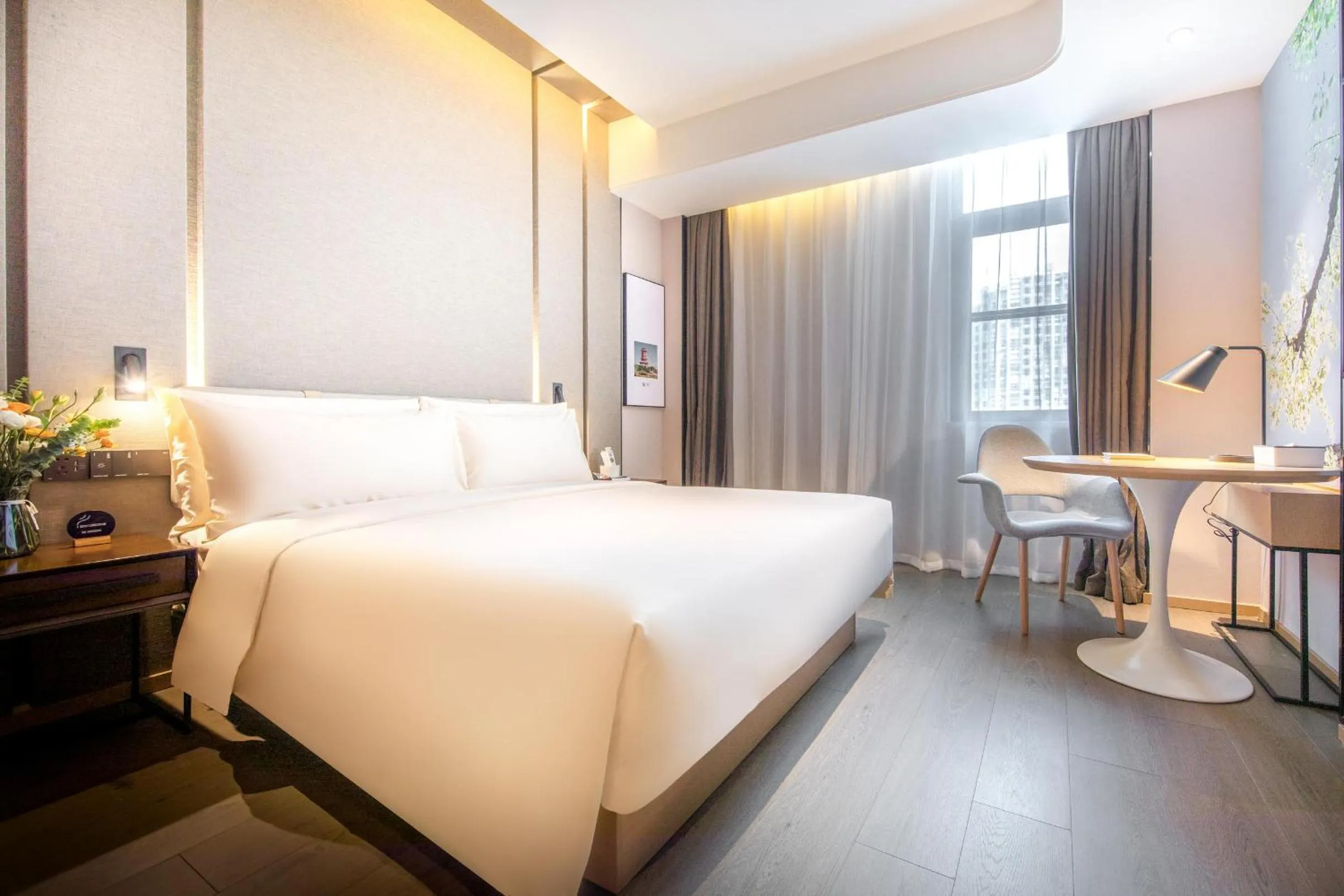 Bed in 厦门火车站明发广场亚朵酒店