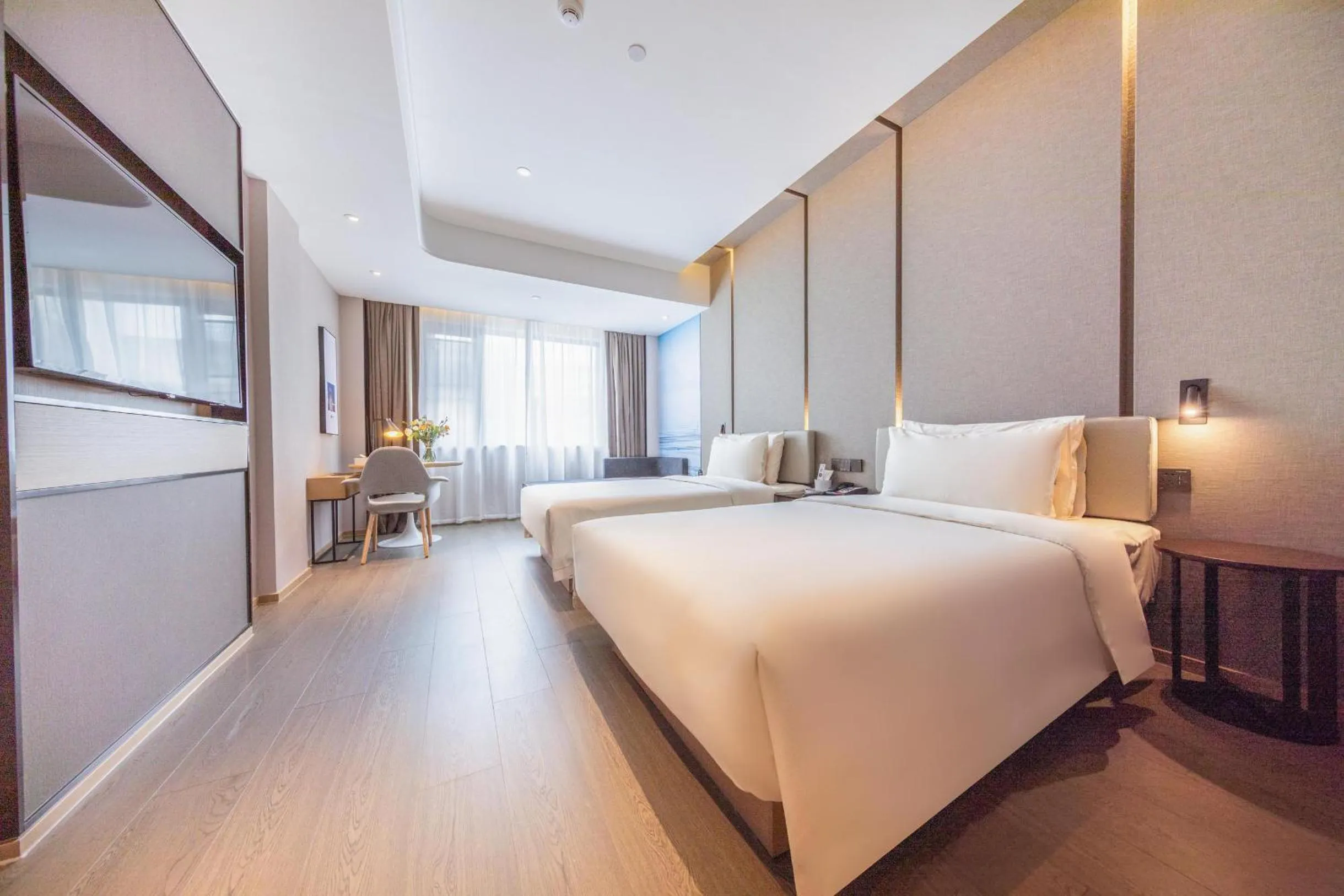 Bed in 厦门火车站明发广场亚朵酒店