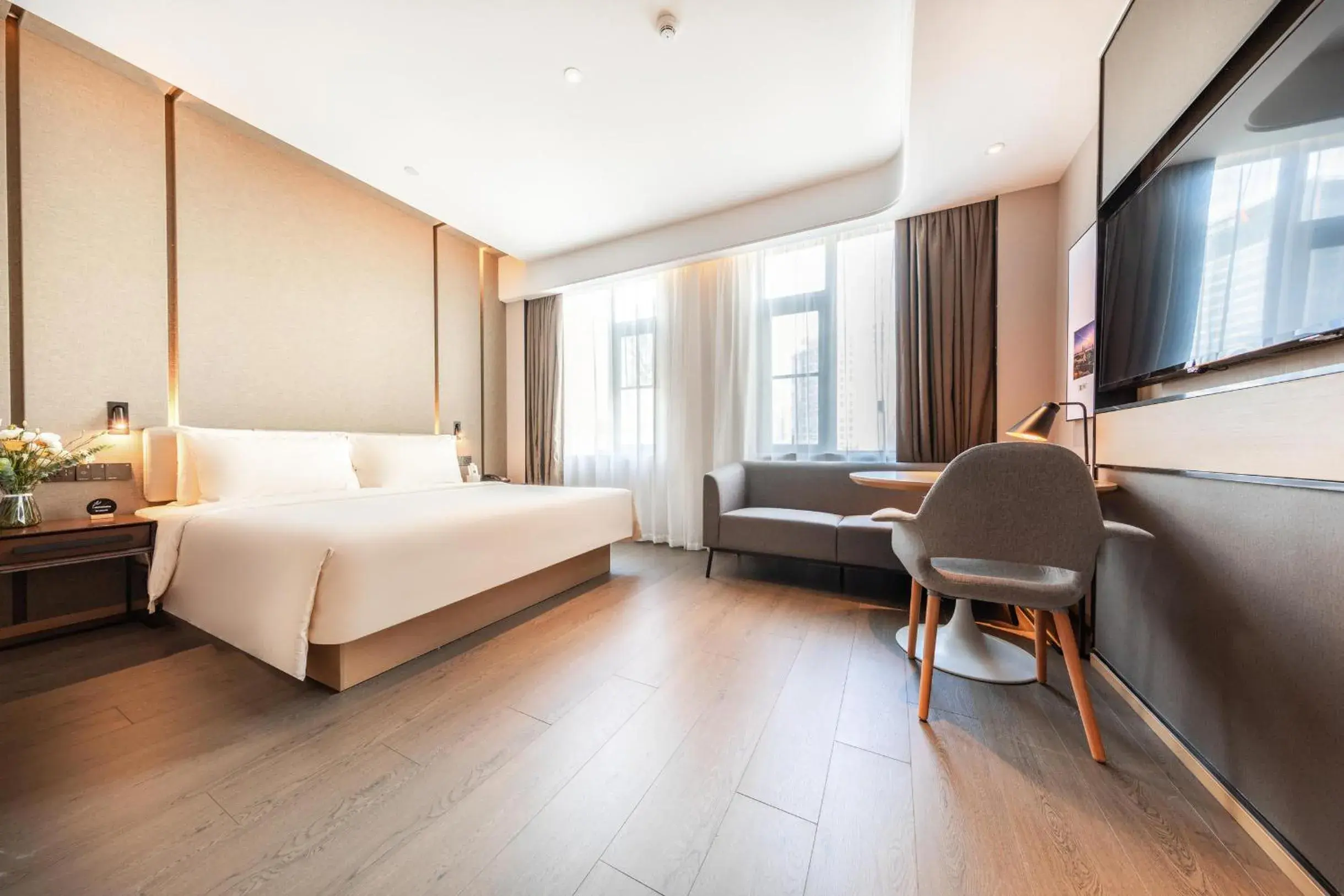 Photo of the whole room, Bed in 厦门火车站明发广场亚朵酒店 Photo of the whole room, Bed in 厦门火车站明发广场亚朵酒店