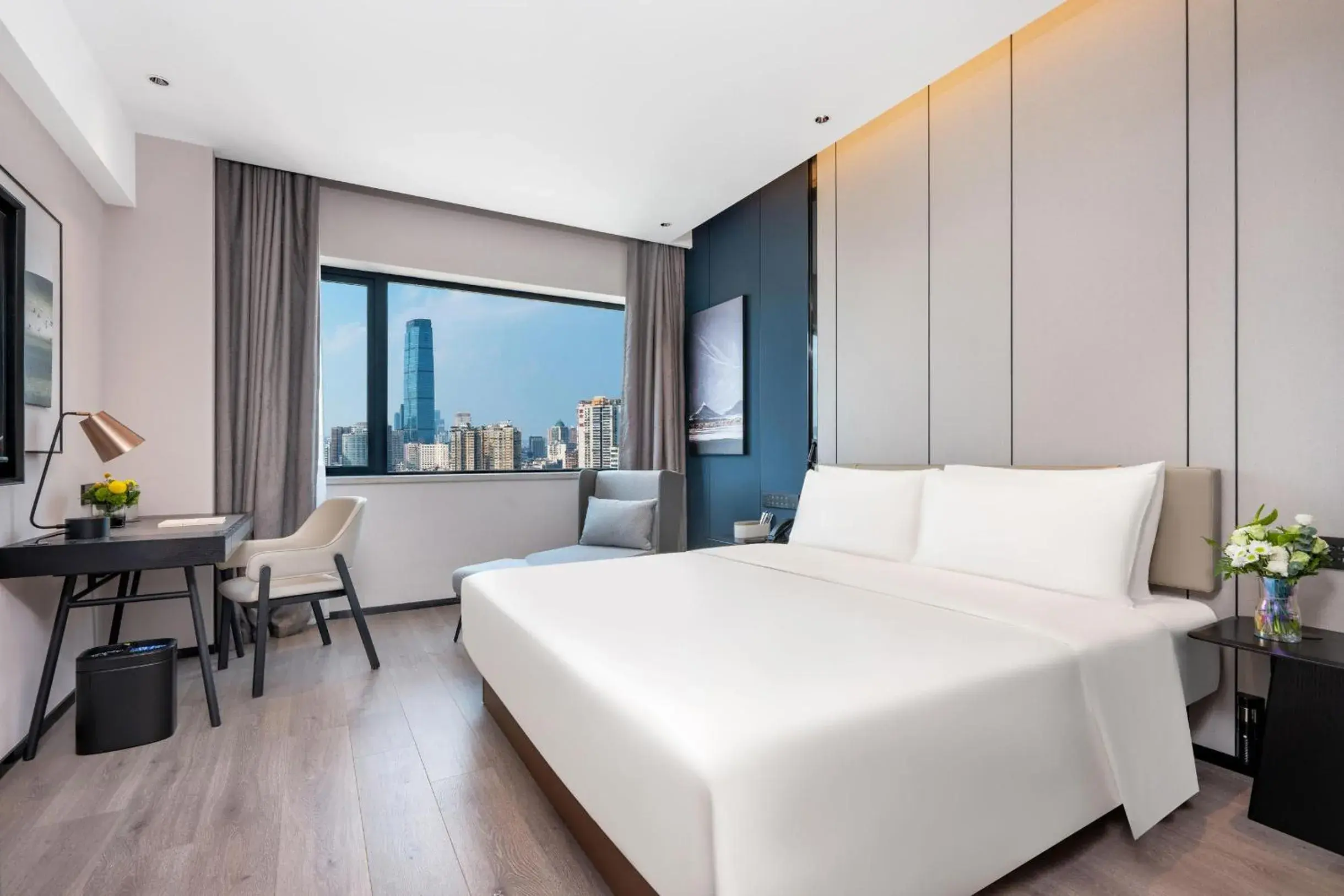 Bed in Atour Hotel Changsha Pedestrian Street IFC Center Bed in Atour Hotel Changsha Pedestrian Street IFC Center