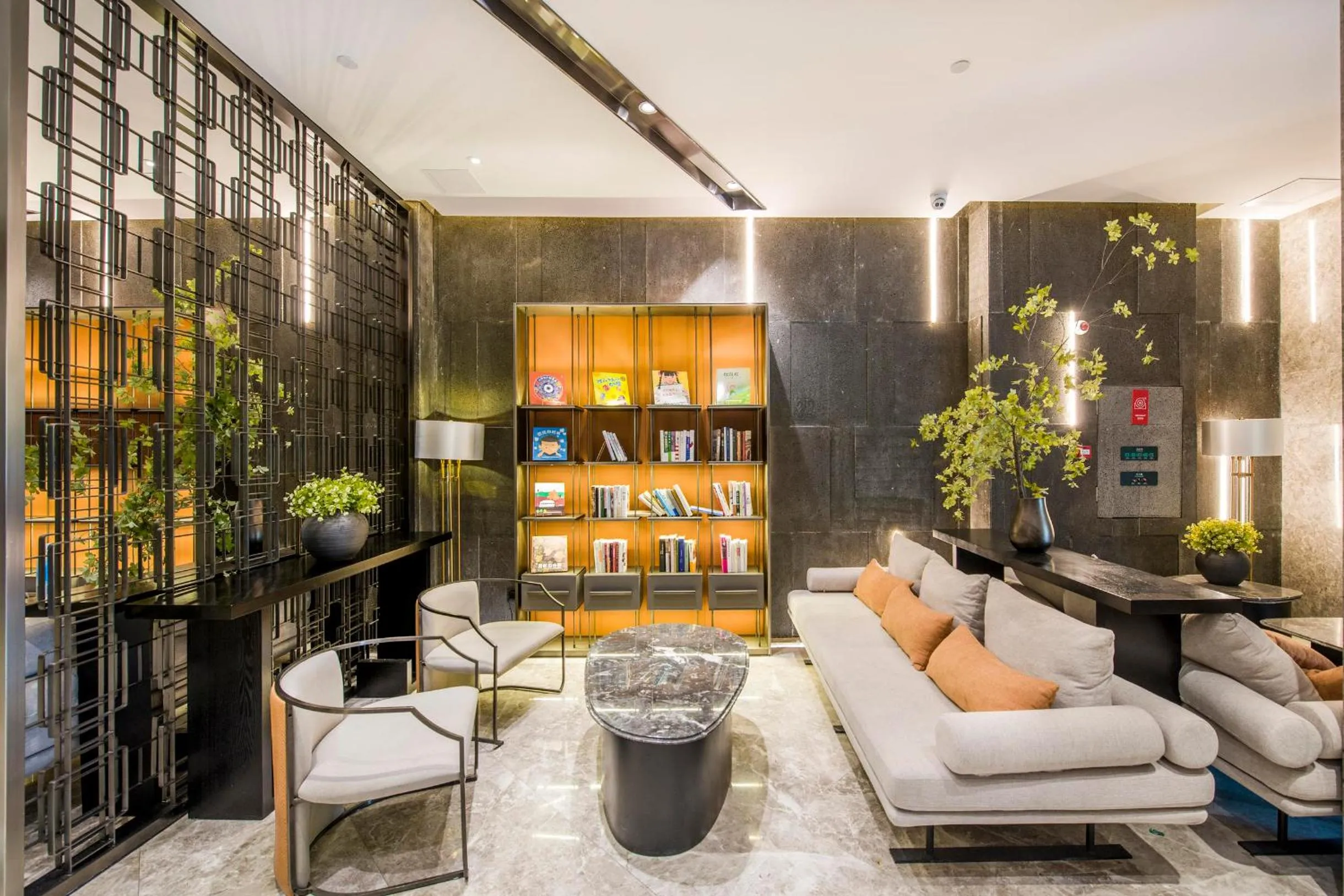 Seating area in Atour X Hotel Zhujiang New Town Tianhe Park Station Guangzhou close to Canton Fair -Free shuttle bus to Canton Fair