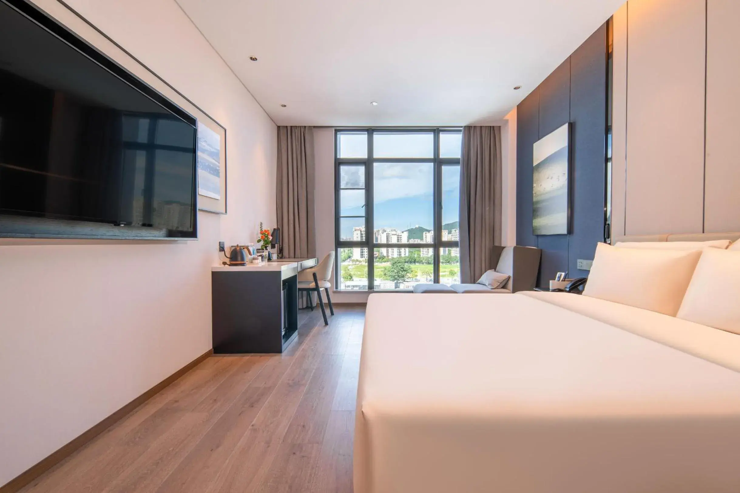 Bed in Atour Hotel Zhuhai Jinwan Airport Bed in Atour Hotel Zhuhai Jinwan Airport