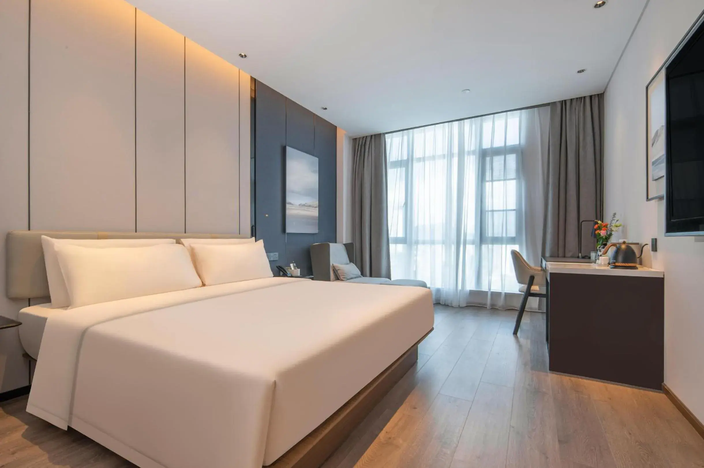 Bed in Atour Hotel Zhuhai Jinwan Airport Bed in Atour Hotel Zhuhai Jinwan Airport