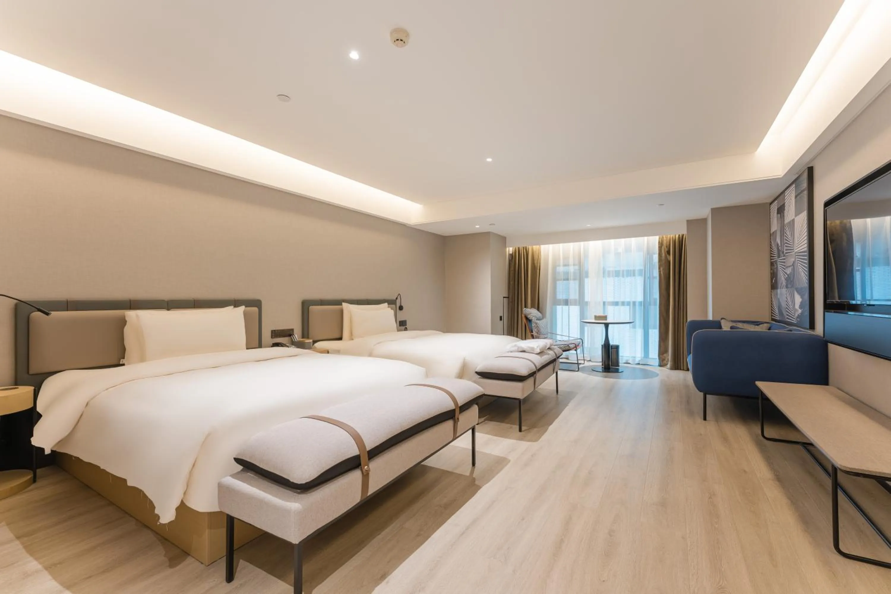 Bed in Atour S Hotel Chongqing Jiefangbei Hongyadong Riverview