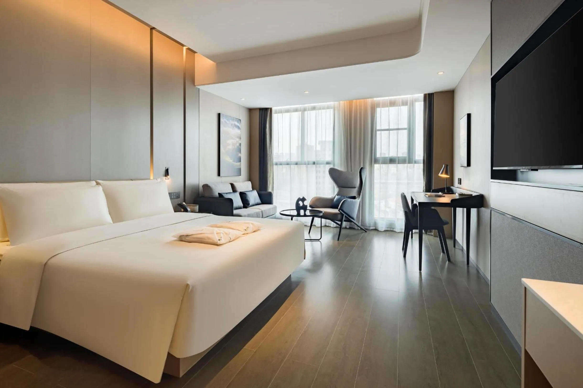 Bed in Atour Hotel Chongqing Qibo Center