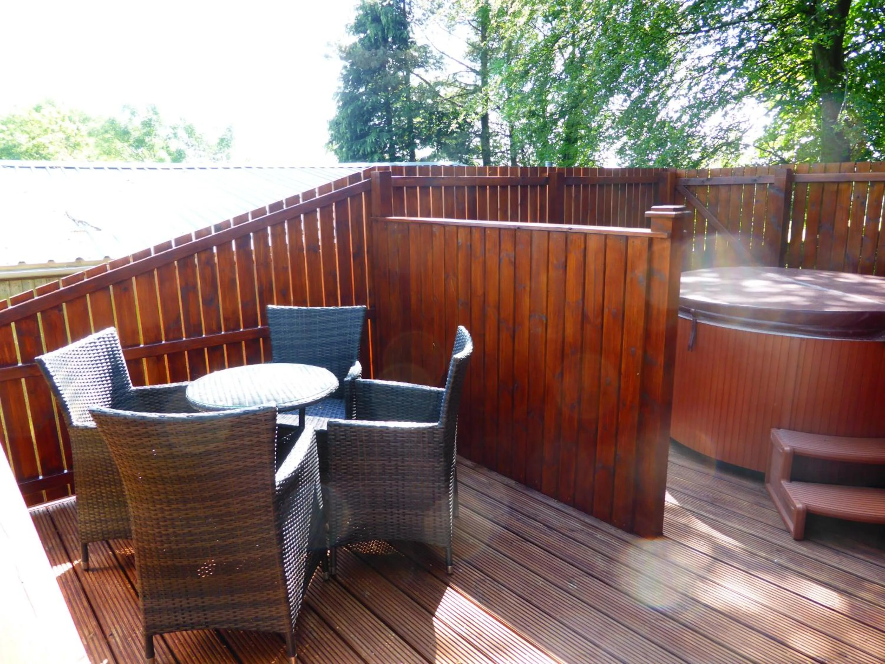 Balcony/Terrace in Birch Lodge 13 with Hot Tub